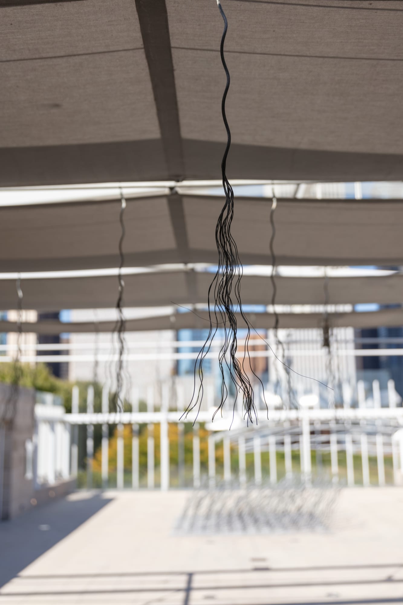 Original installation of Showers, 2023, in This Is How We Grow at The Art Institute of Chicago