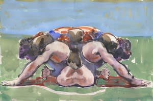 Joseph Peragine Grappling Mandalas watercolor and gouache