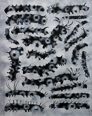 Joseph Peragine Love Me Til my heart stops acrylic on canvas camoflouge