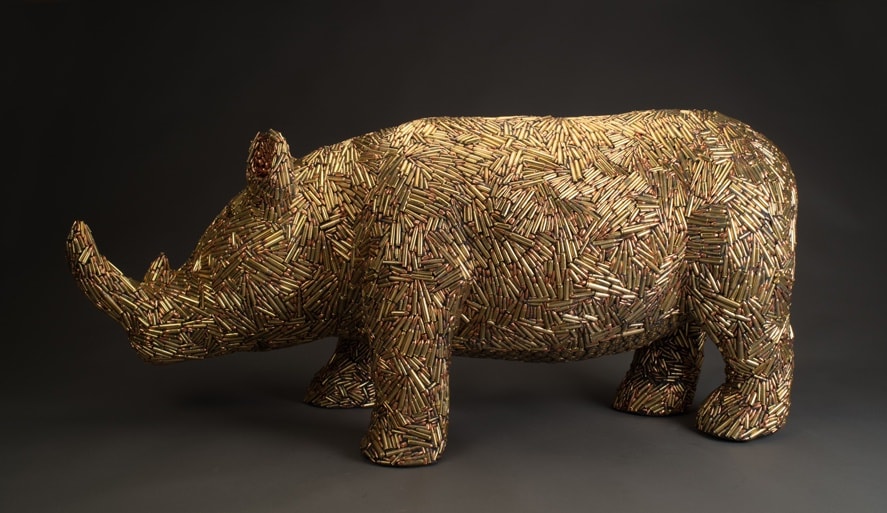 Mary Engel animal sculpture mixed media bullets