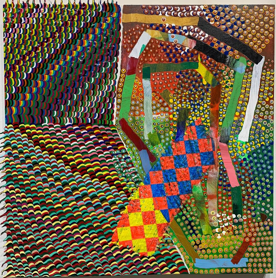 Steven Charles pattern painting on wood