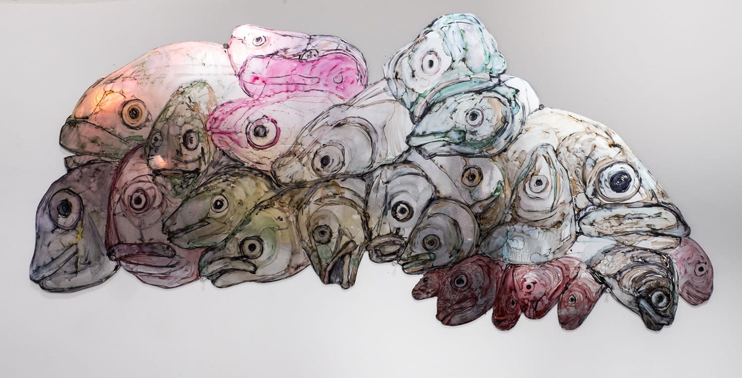 George Long cut out artist ink mirror fish glitter