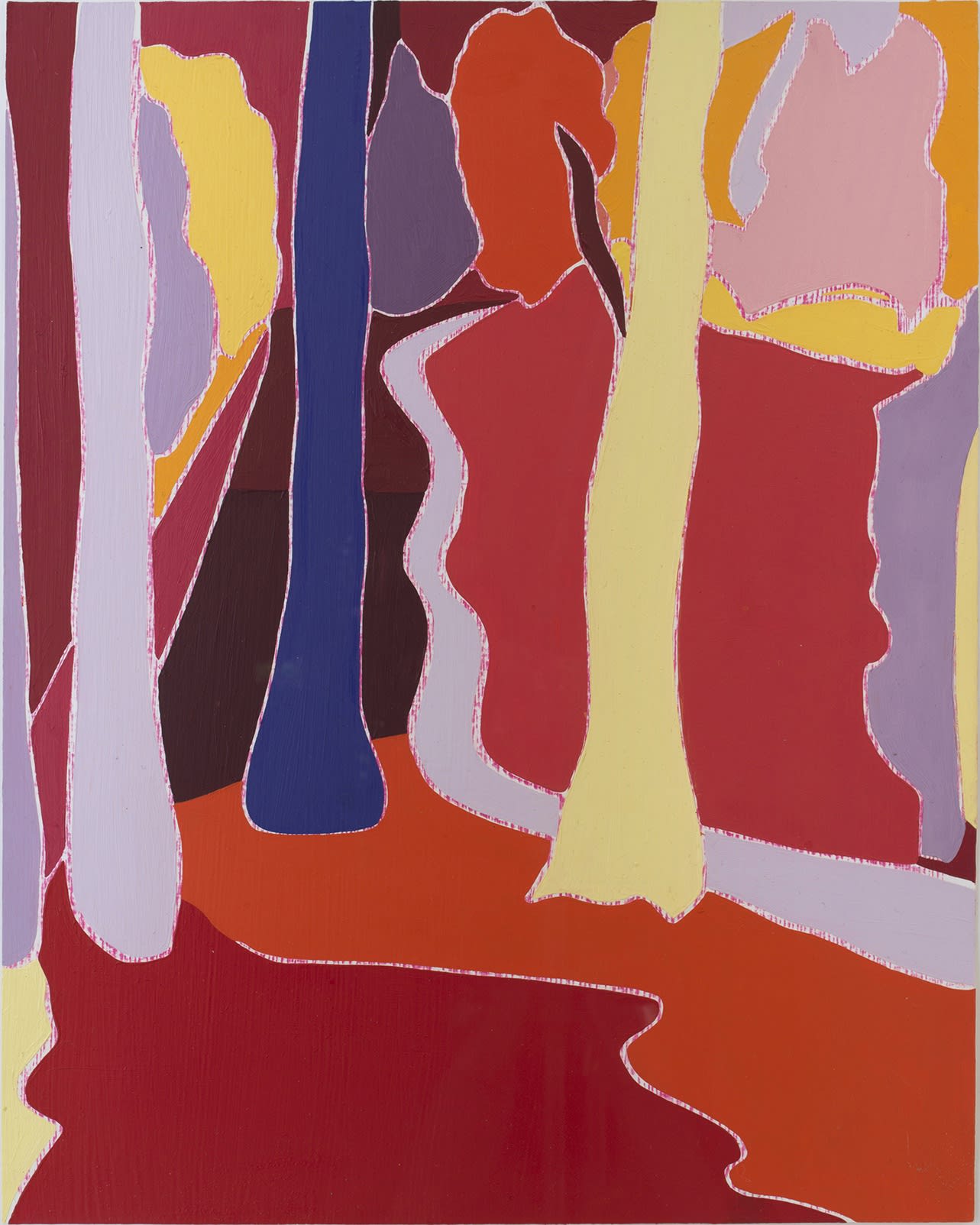 Forêt Tropicale (Paysage Français), 2021 Oil and pencil on paper 39.5 x 32 cm. / 15.5 x 12.5 in. (unframed size) 47 x 39.5 cm. / 18.5 x 15.5 in. (framed size)