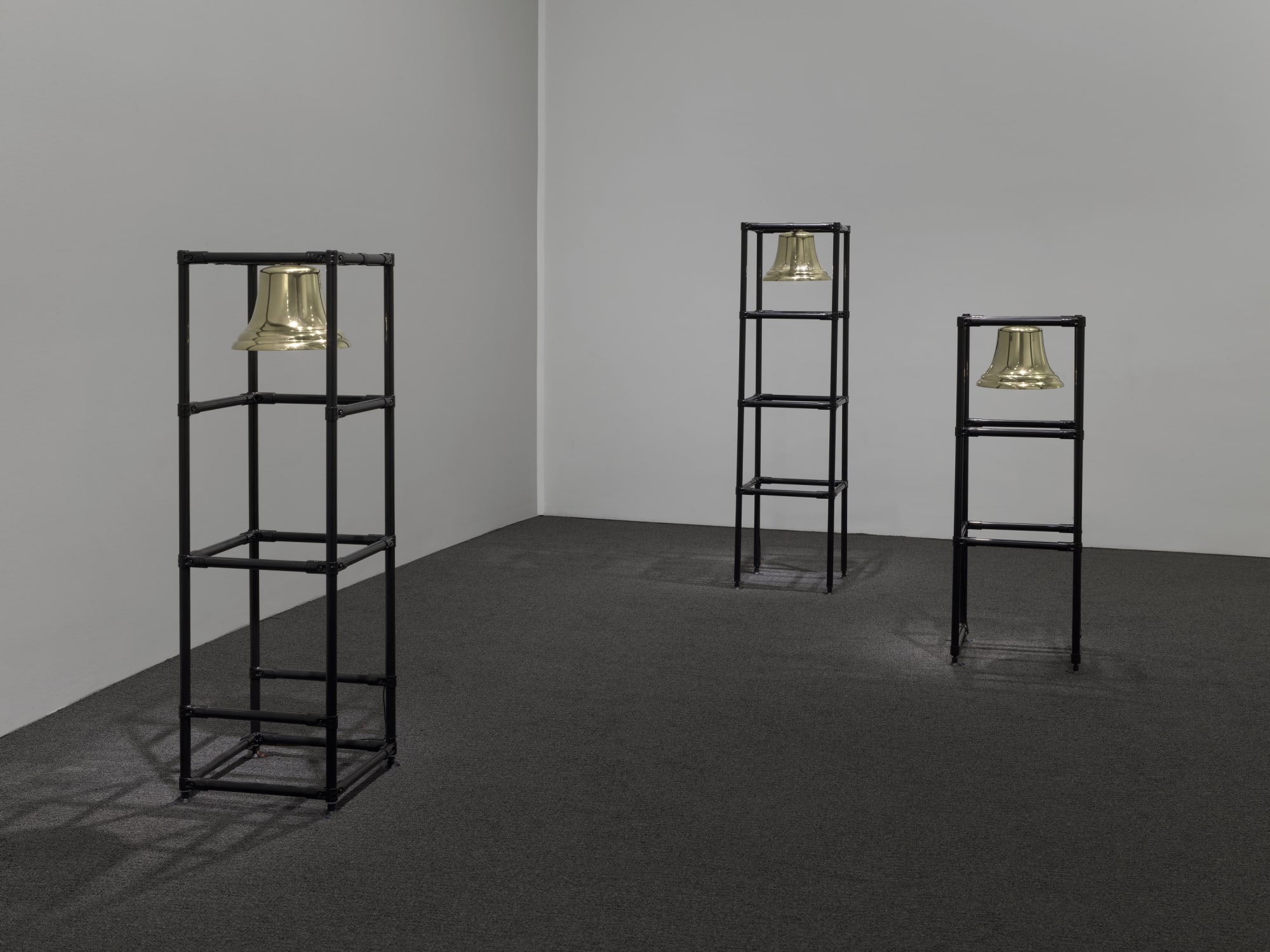 Zarouhie Abdalian, threnody for the unwilling martyrs, 2021, signaling bells, modular pipe, electronics, dimensions variable Collection Hirshhorn, Washington DC