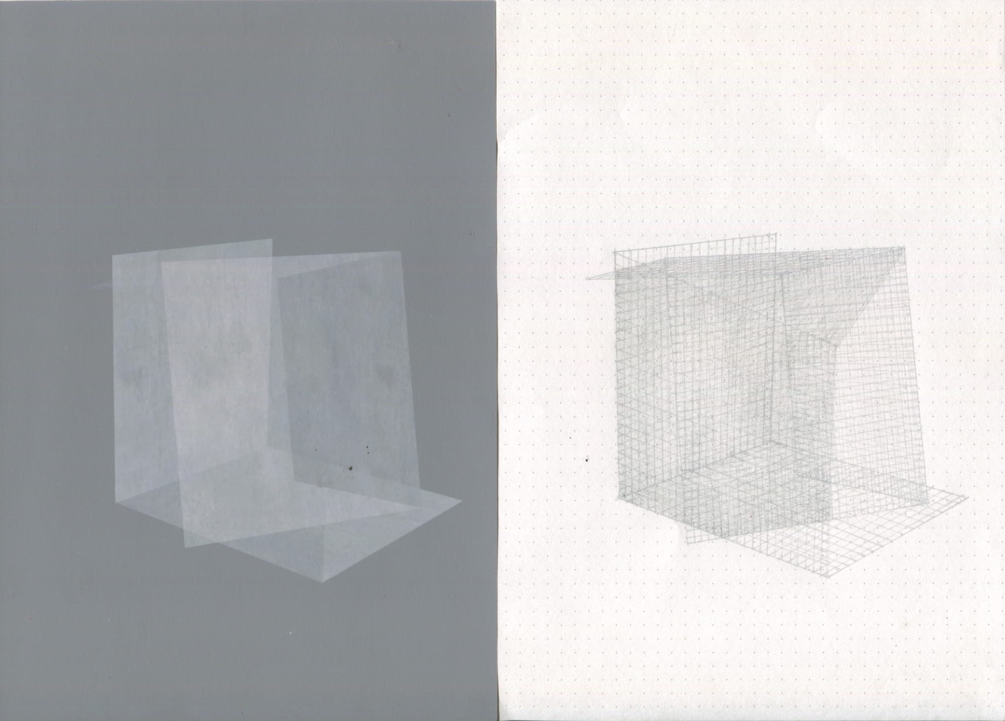 TEJA GAVANKAR Conjunctions - 1, 2020 | Series of 10 drawings | Graphite and digital print on paper | 11.5 x 8.3 in