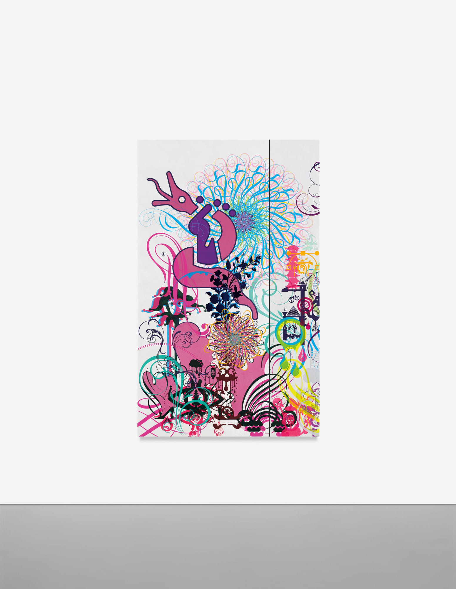 Mindscape 64 and Mindscape 65 Acrylic and metal leaf on linen 72 x 44 inches 182.9 x 111.7 cm