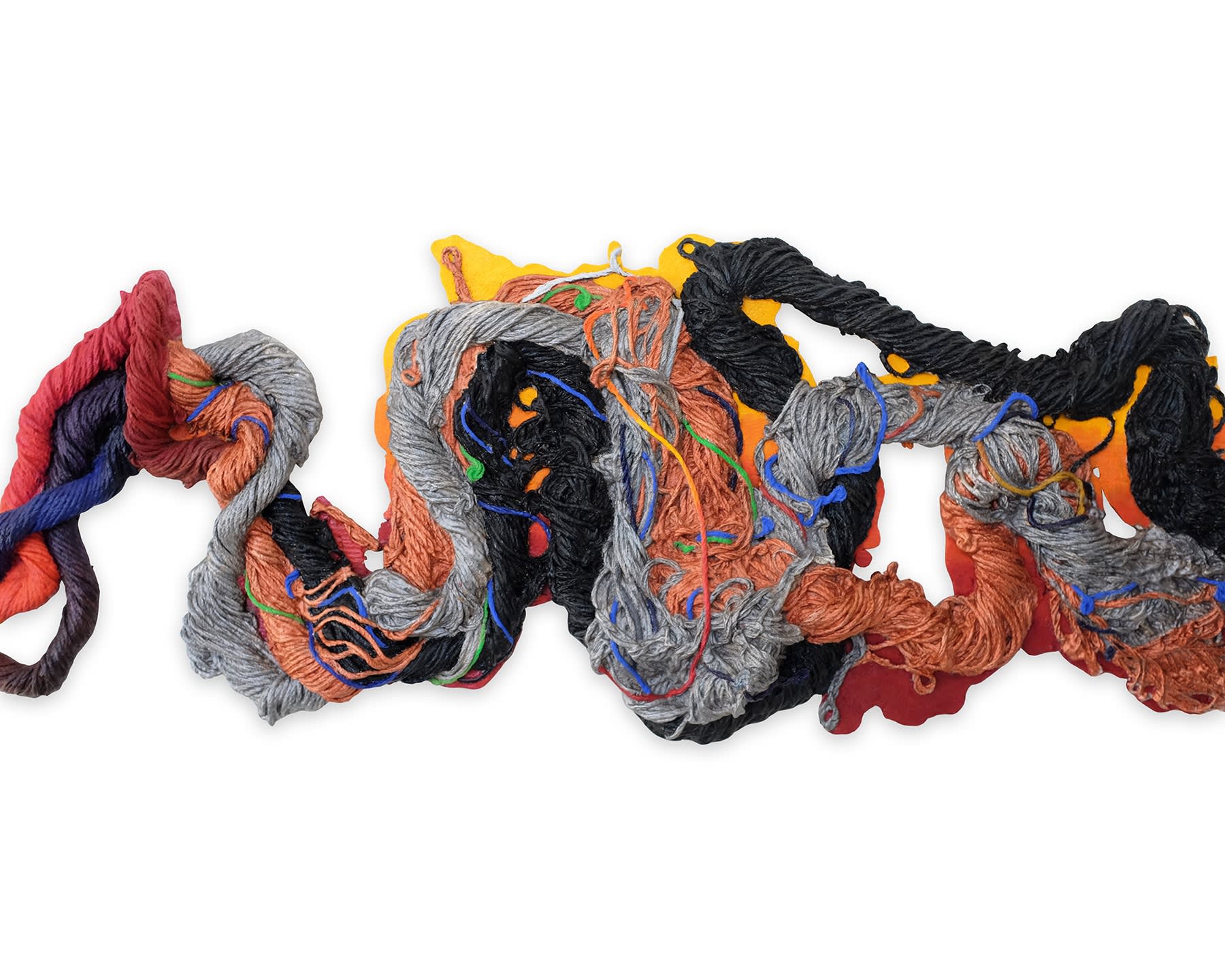 itself; as far (detail 1), 2019, Oil and enamel paint, graphite on cast aluminum, 29 x 159 x 3 inches, 73.7 x 403.9 x 7.6 cm