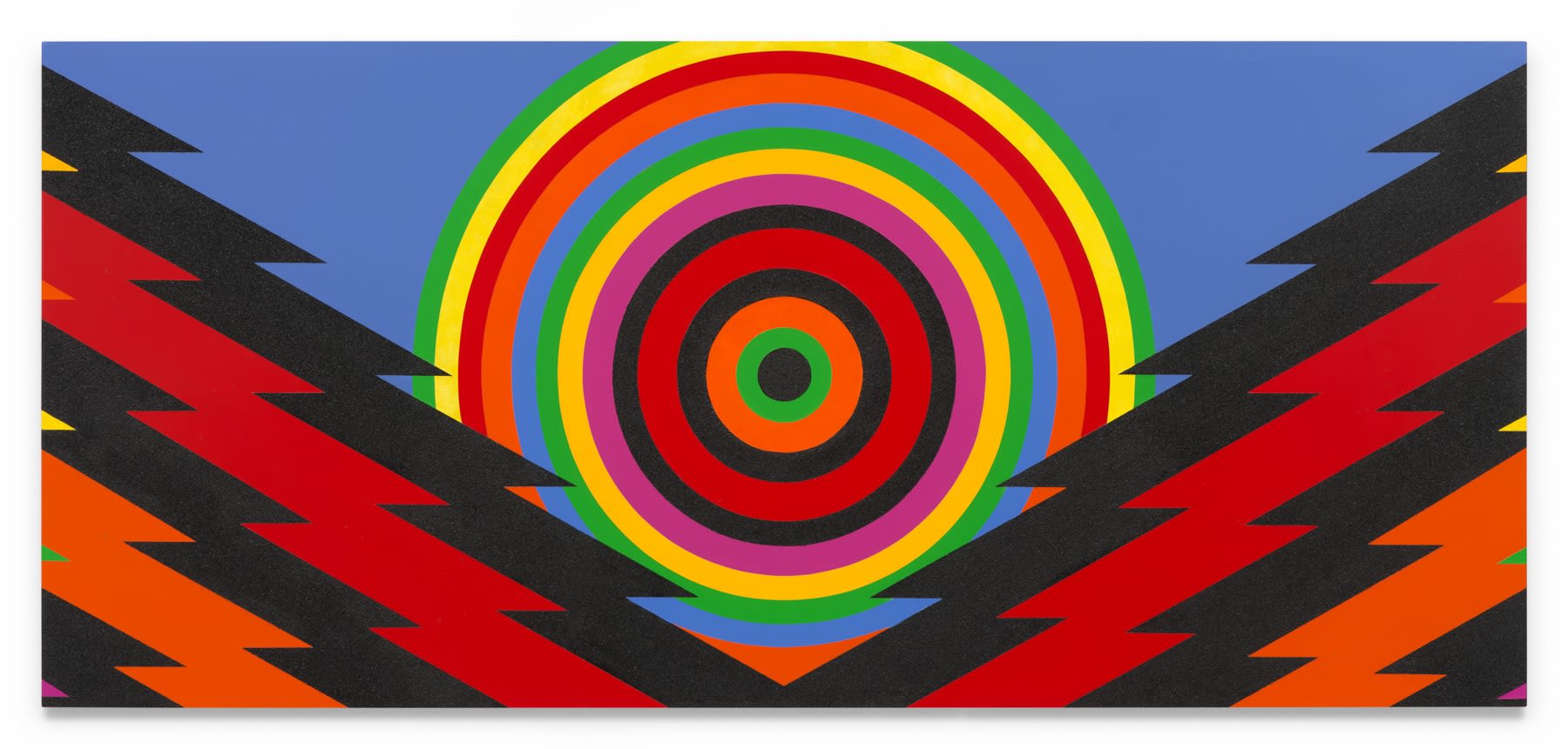 RICO GATSON Untitled (After the Storm), 2024 Acrylic paint and glitter on wood 36 x 80 inches 91.4 x 203.2 cm