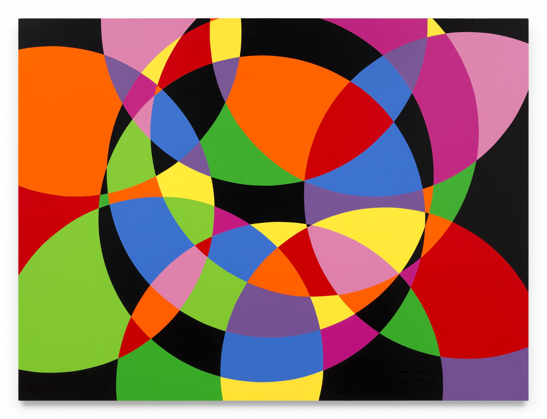 RICO GATSON Untitled (Circle Theory Small), 2024 Acrylic paint on wood 36 x 48 inches 91.4 x 121.9 cm