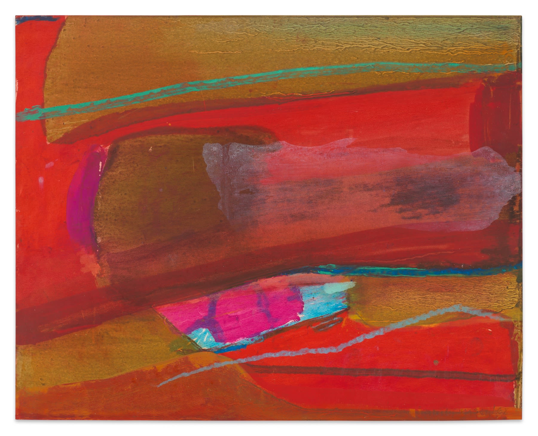 EMILY MASON Night's Quarry, 1968 Oil on paper 11 1/2 x 14 1/2 inches 29.2 x 36.8 cm MMG#36812