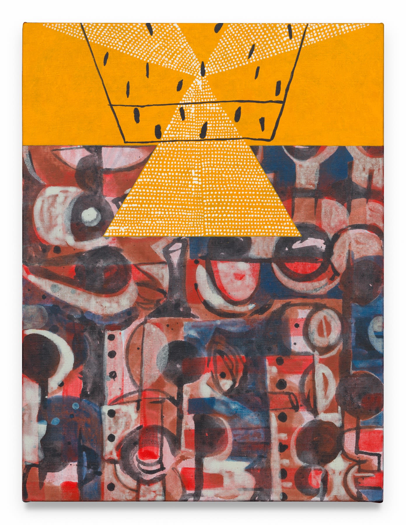 ROY DOWELL Crowd Control, 2024 Vinyl paint on linen 24 x 18 inches 61 x 45.7 cm (MMG#37269)