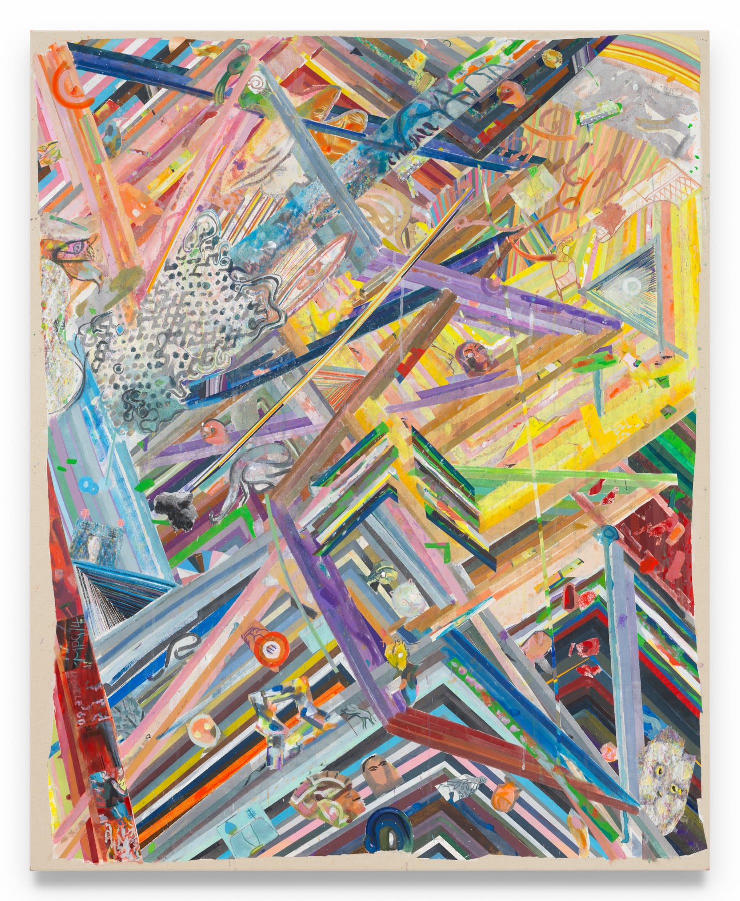 FRANKLIN EVANS zigzagtilt, 2024 Acrylic on canvas 52 1/2 x 42 1/2 inches 133.3 x 108 cm (MMG#37421)
