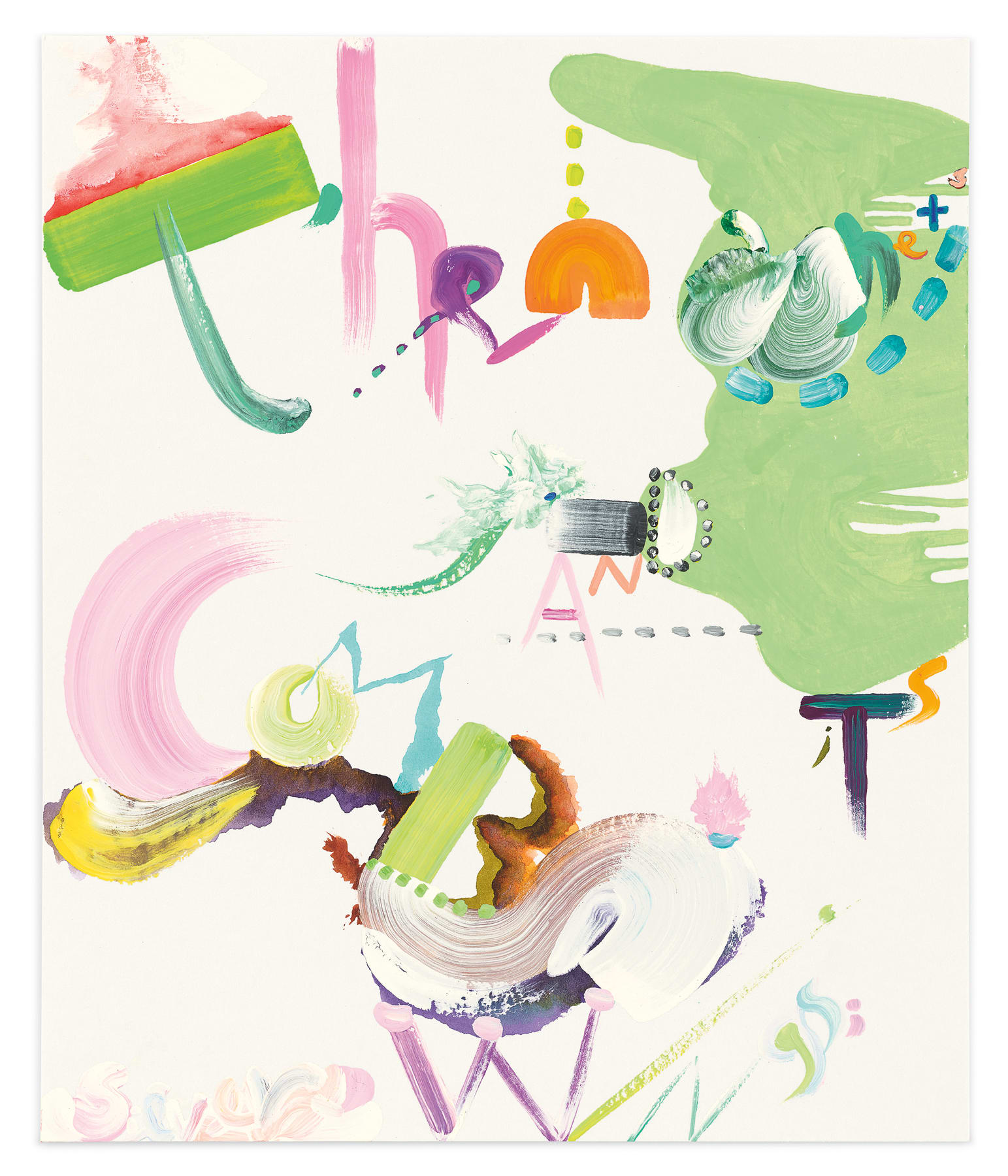 Fiona Rae, Drawing (then whets, and combs its silver wings), 2021