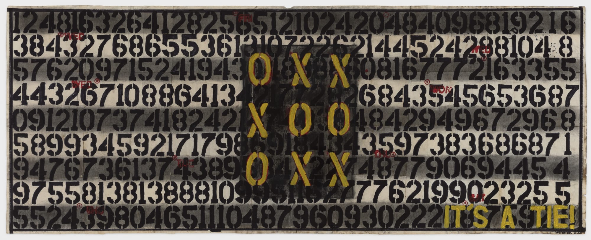 George Widener It's a Tie!, 2020 Mixed media on paper Sight: 20 x 50 1/2 in. (50.8 x 128.3 cm.)Framed: 25 1/4 x 56 1/2 in. (64.1 x 143.5 cm.) (GW 210)