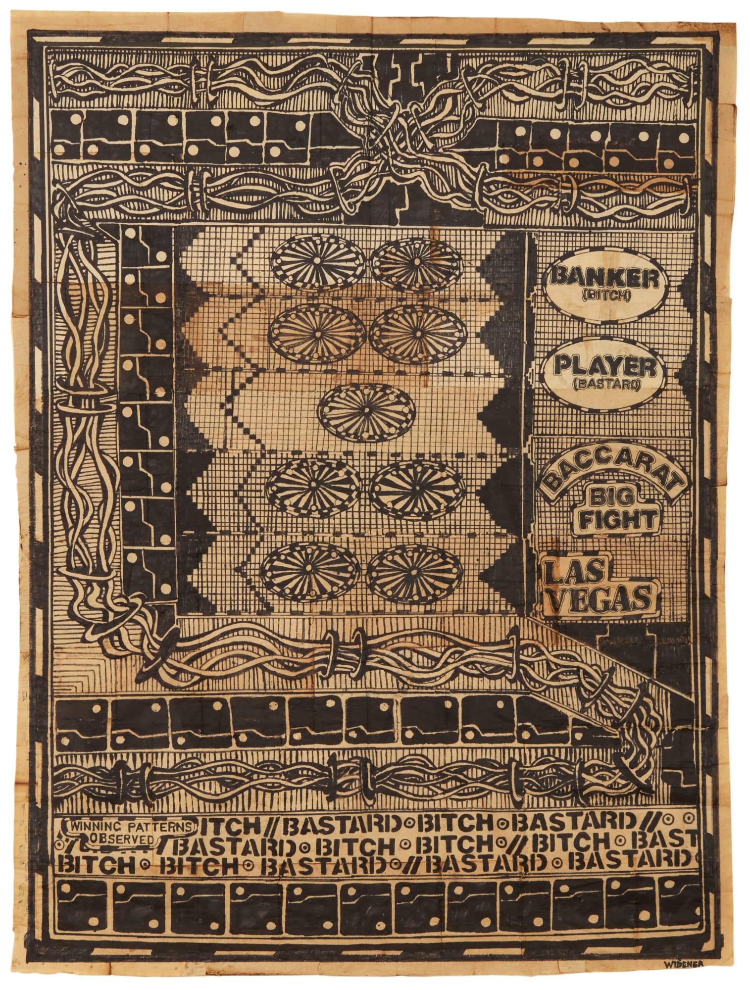 George Widener Card Counting (Observations), 2020 Mixed media on paper Sight: 40 1/4 x 30 1/4 in. (102.2 x 76.8 cm.)Framed: 46 x 36 in. (116.8 x 91.4 cm.) (GW 212)