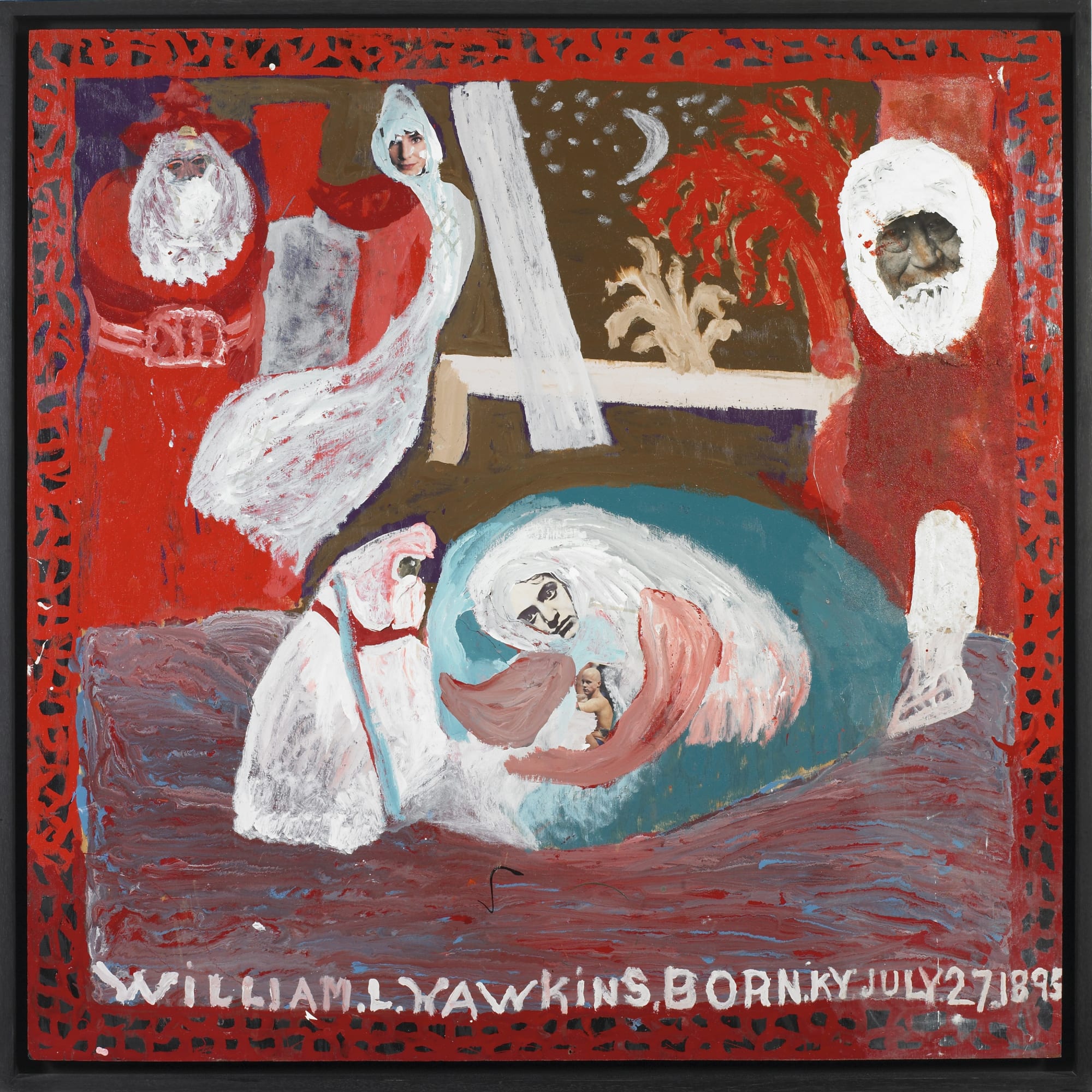 Nativity #3, 1989 Enamel and collage on wood panel 48 x 48 in. (121.9 x 121.9 cm.) (WH 105)