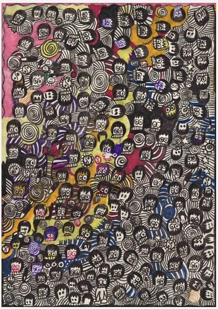 Untitled, 2020 Colored pencil on paper 16 1/2 x 11 1/2 in. (41.9 x 29.2 cm.) (MG 5)