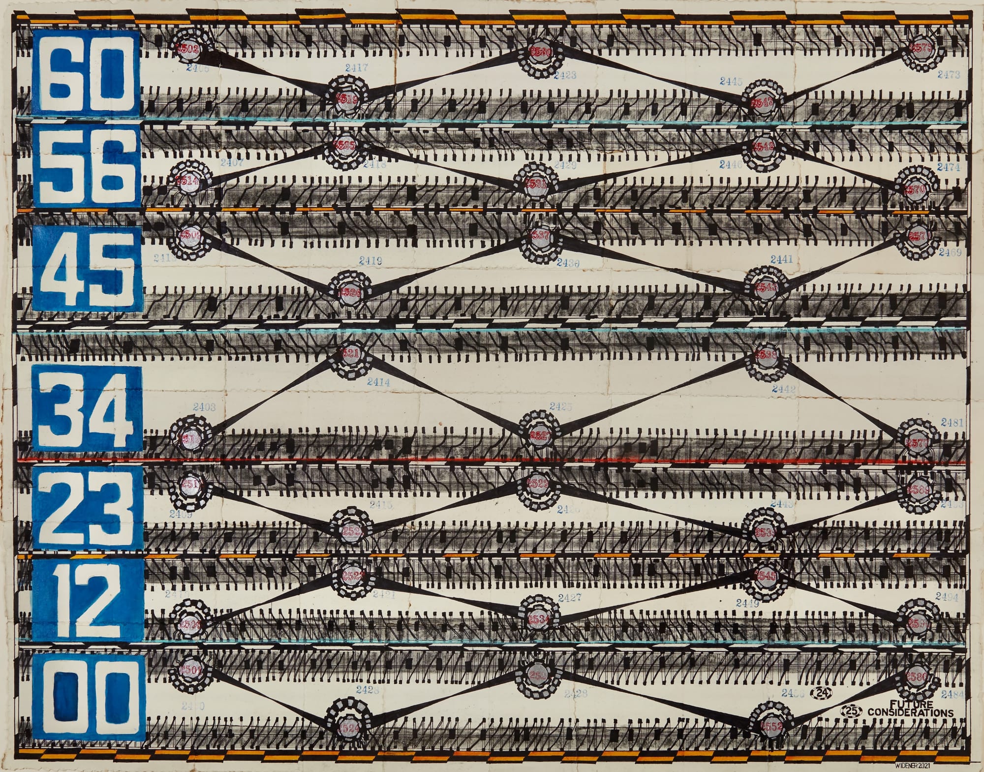 Future Considerations, 2021 Mixed media on paper 40 x 51 in. (101.6 x 129.5 cm.) (GW 234)