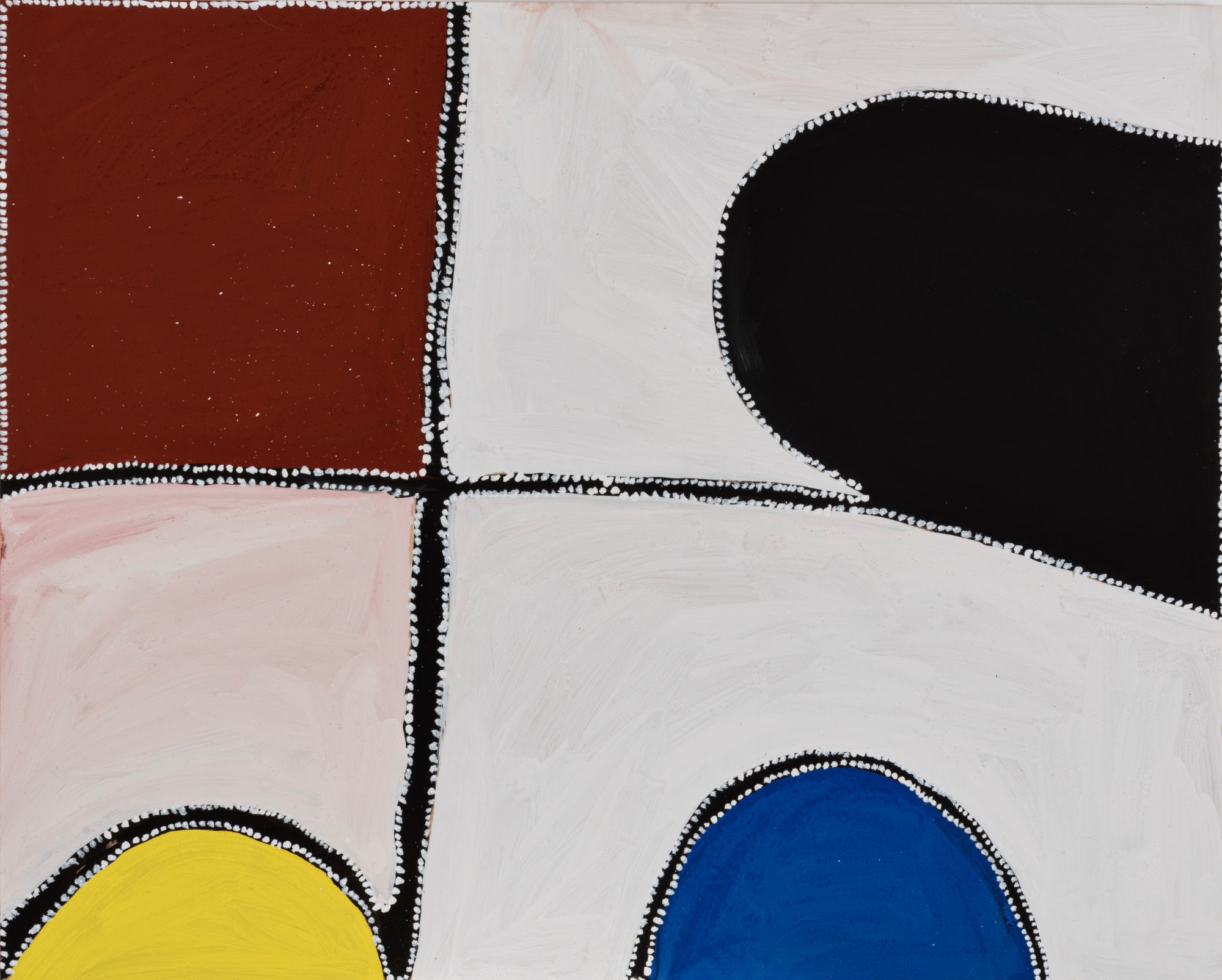 Jawoonarrany, 2004 Natural earth pigments and synthetic binder on composition board 31 1/2 x 39 3/8 in. (80 x 100 cm.) (PB 37)