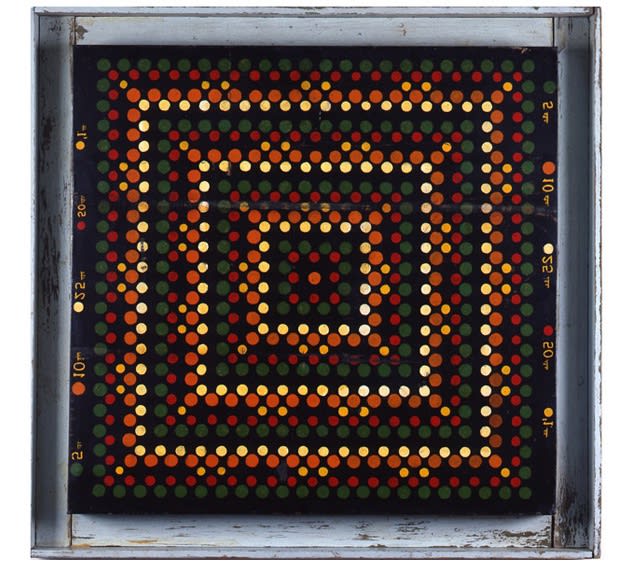 Artist Unknown (American) Carnival Penny Pitch Game Board, ca. 1930-40 Painted canvas over wood 48 x 48 in. (121.9 x 121.9 cm.)