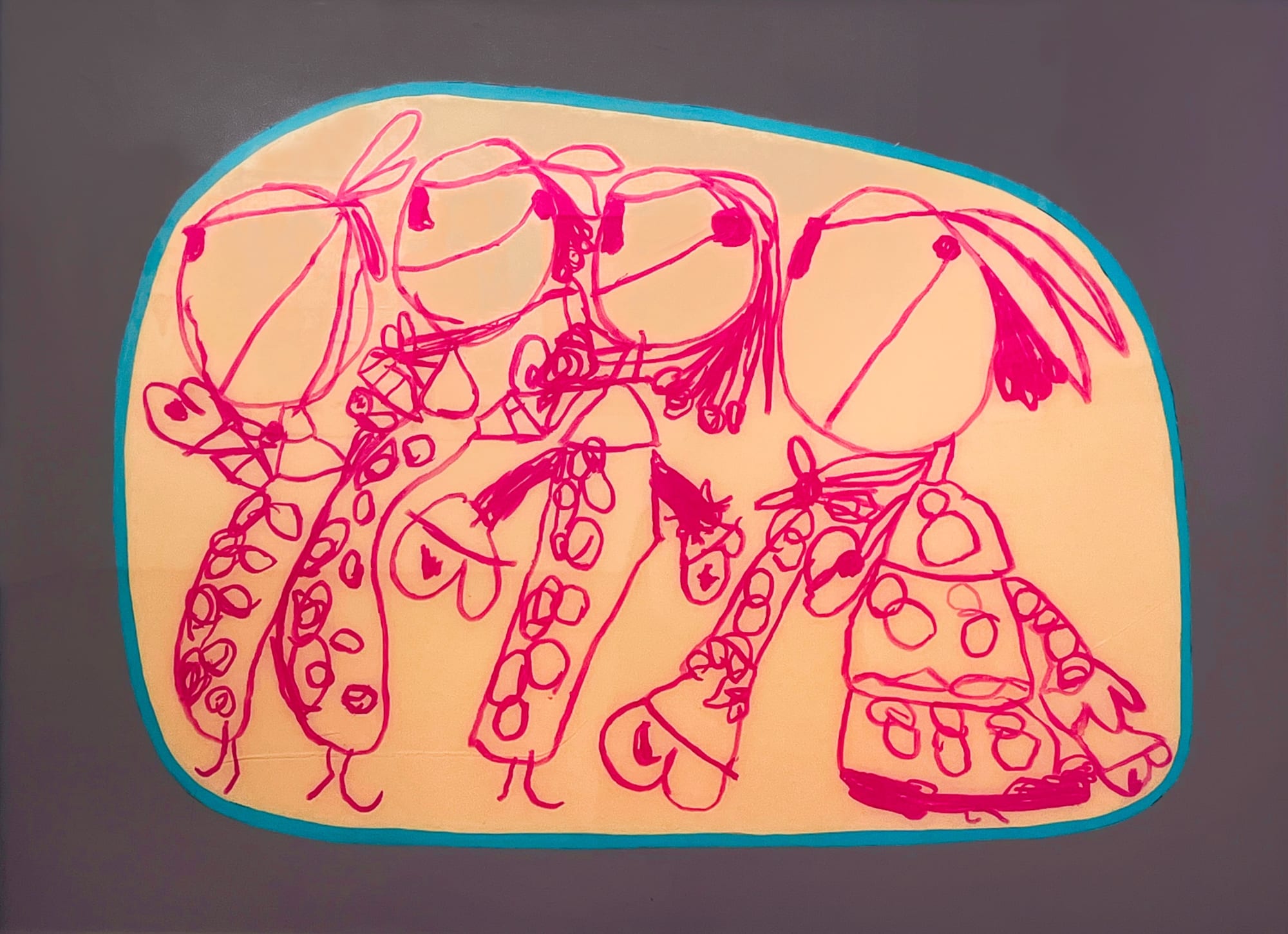 Brian Belott Kellogg Copy E, 2018 Oil marker, enamel spray paint and glitter on plexi 30 x 40 in. (76.2 x 101.6 cm.)