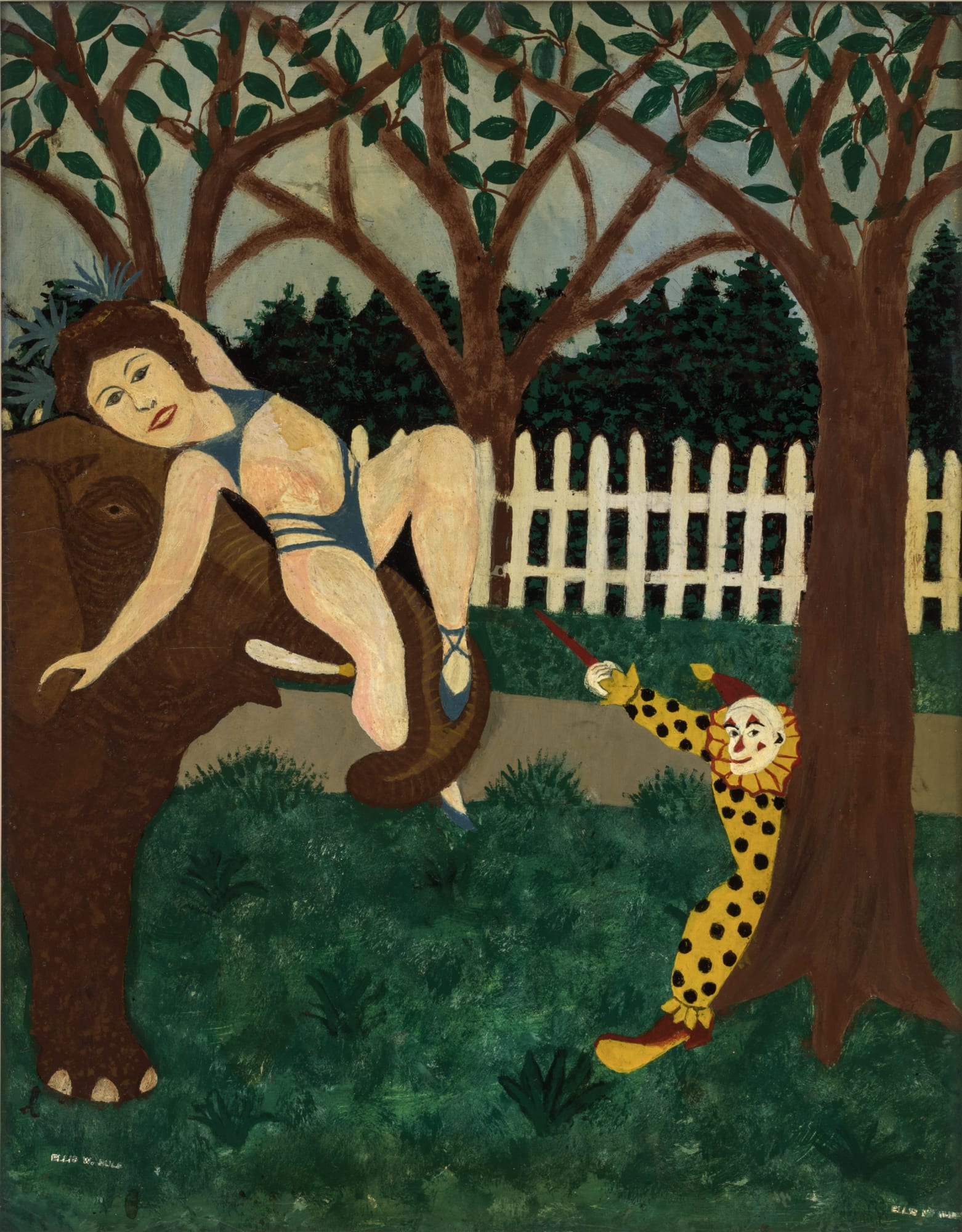 Ellis Ruley The Circus Act, 1940-50 Oil on posterboard 27 x 21 in. (68.6 x 53.3 cm.) (ER6-SvR) SOLD