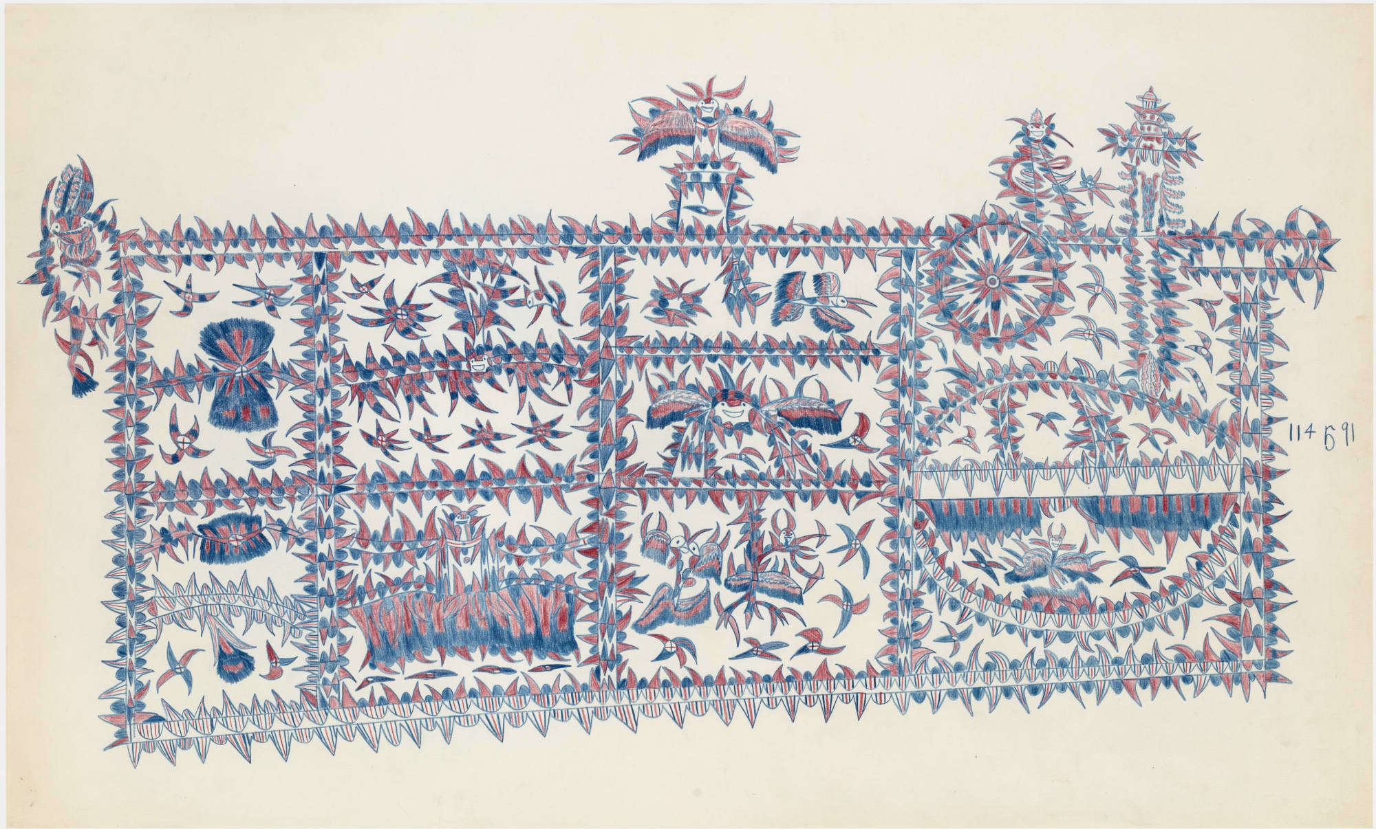 Frank Jones Untitled, ca. 1960s Colored pencil on paper 26 1/4 x 40 1/4 in. (66.7 x 102.2 cm.) (FJ4-SvR) SOLD