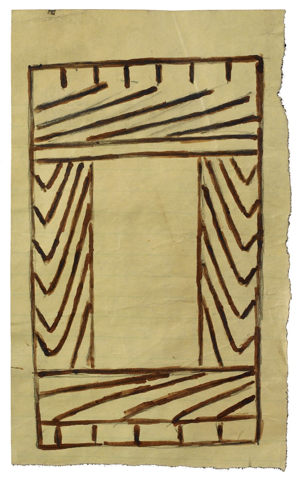 Untitled (Frame), ca. 1960-63 Gouache and graphite on paper 8 x 5 in. (20.3 x 12.7 cm.) (MR 027) SOLD
