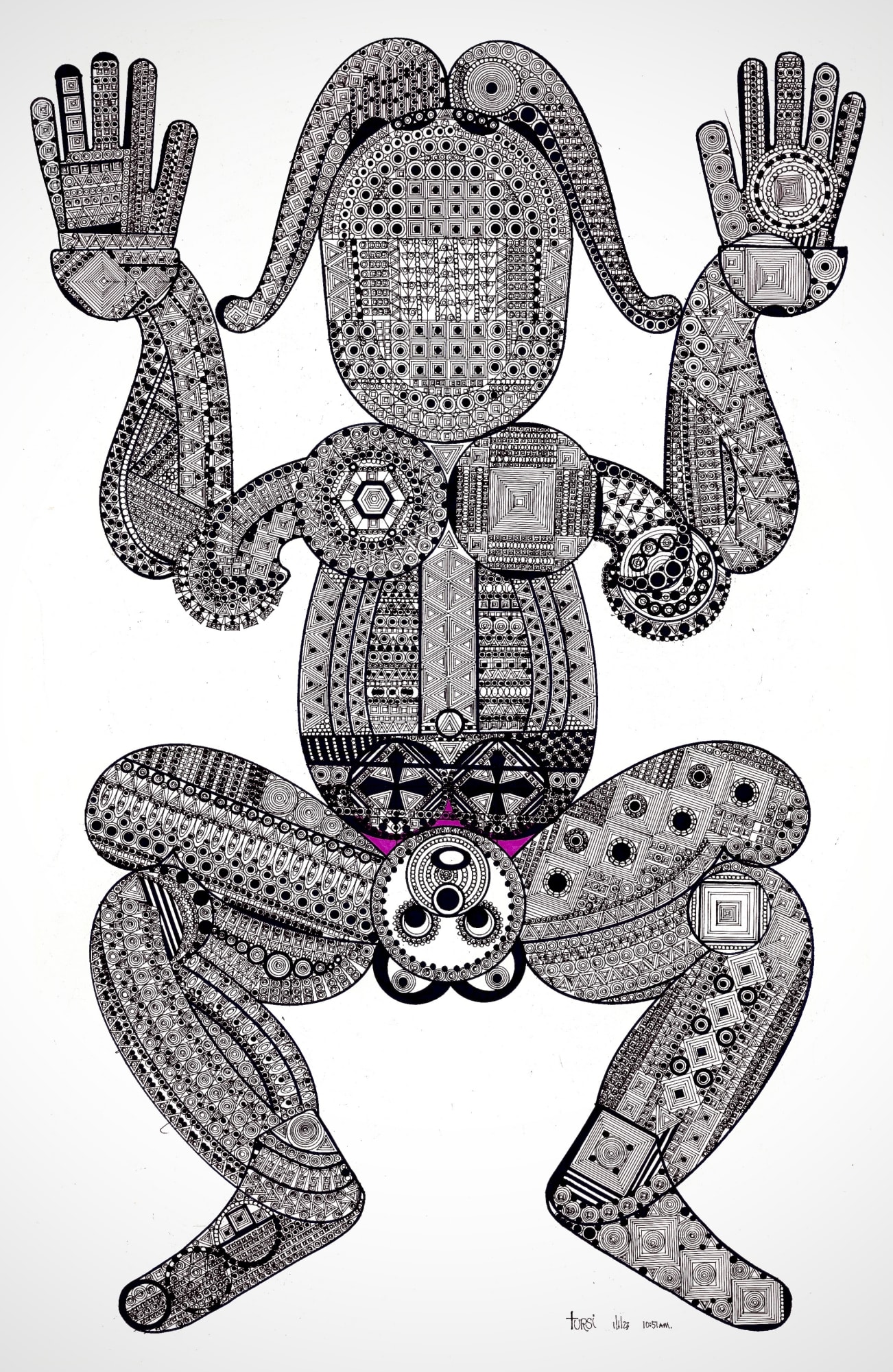 Untitled (10:51am), 2023 Ink on paper 40 x 26 in. (101.6 x 66 cm.) (JTu1)