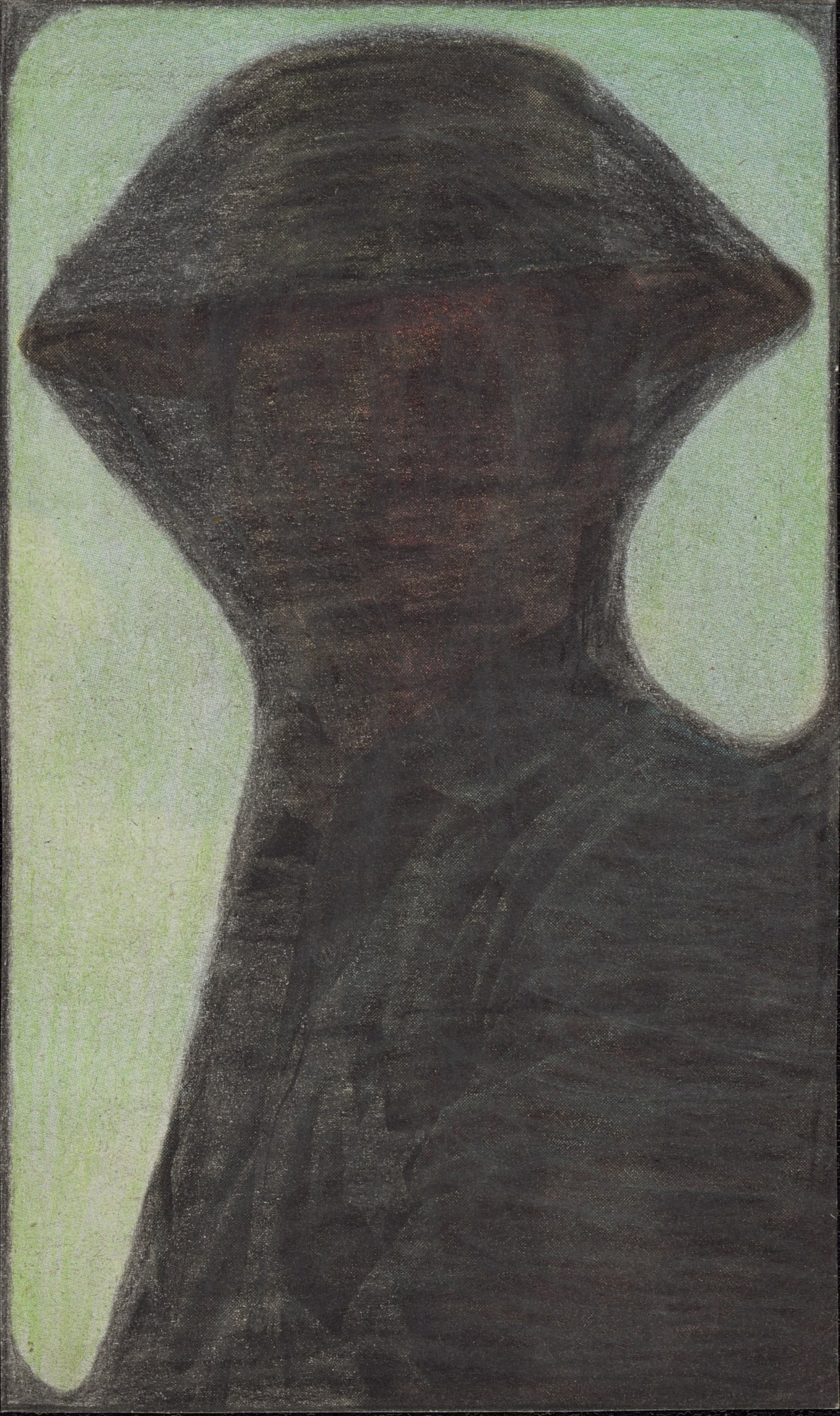 Untitled, 2020 Graphite and colored pencils on newsprint clip mounted on paper 4.8 x 2.8 in. (12.2 x 7.2 cm) (LpS 347)