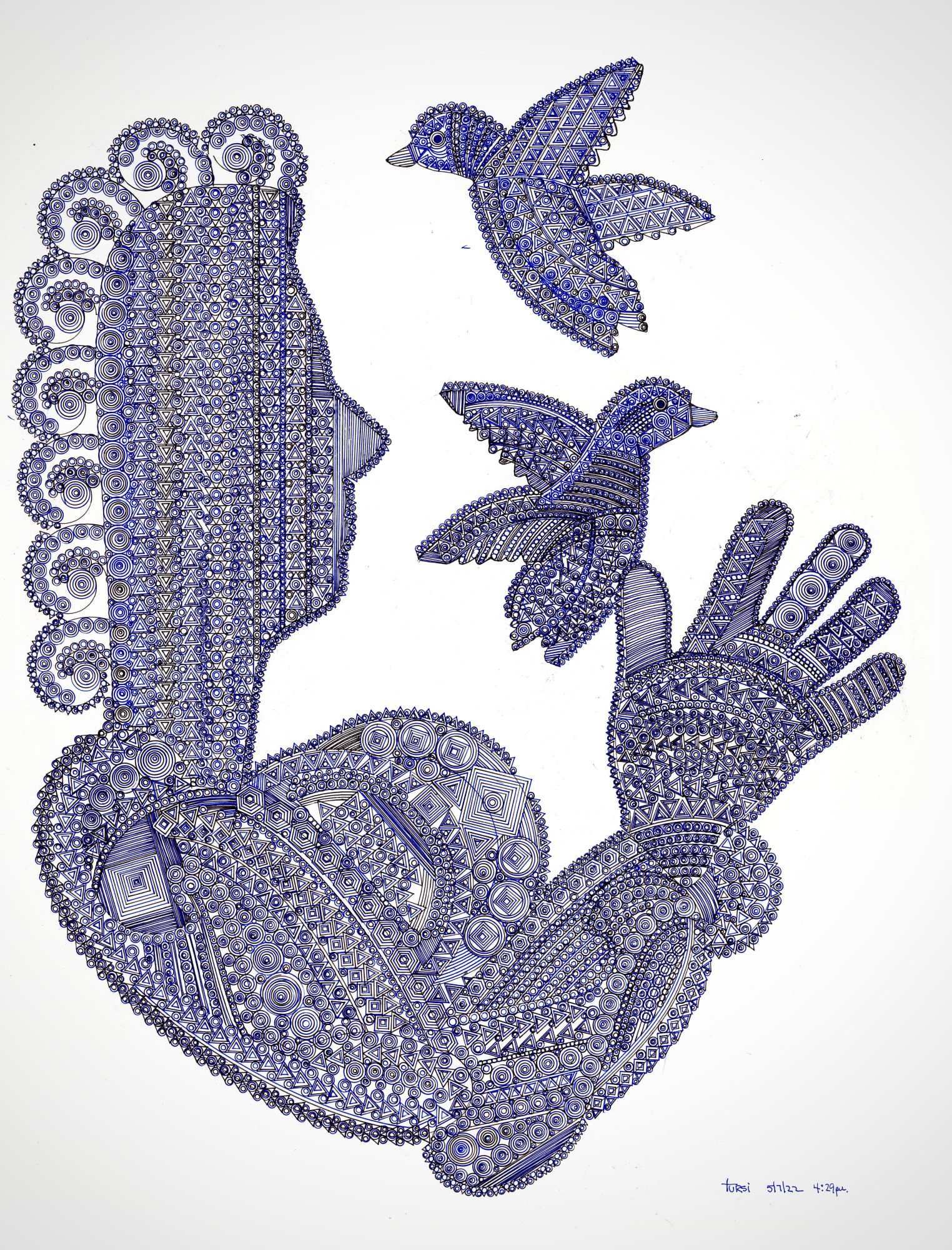 Untitled (4:29pm), 2022 Ink on paper 28 x 22 in. (71.1 x 55.9 cm.) (JTu3) $5,000