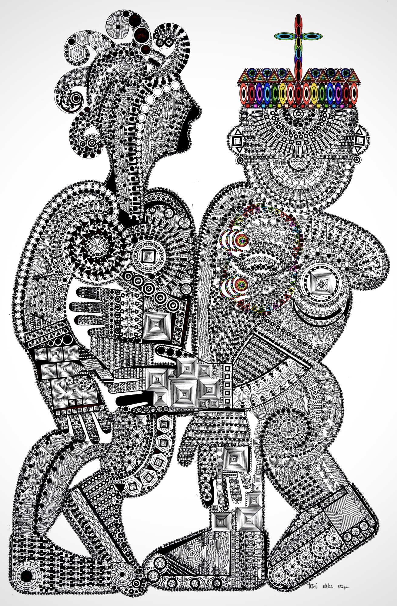 Untitled (5:06pm), 2022 Ink on paper 40 x 26 in. (101.6 x 66 cm.) (JTu12) $7,000