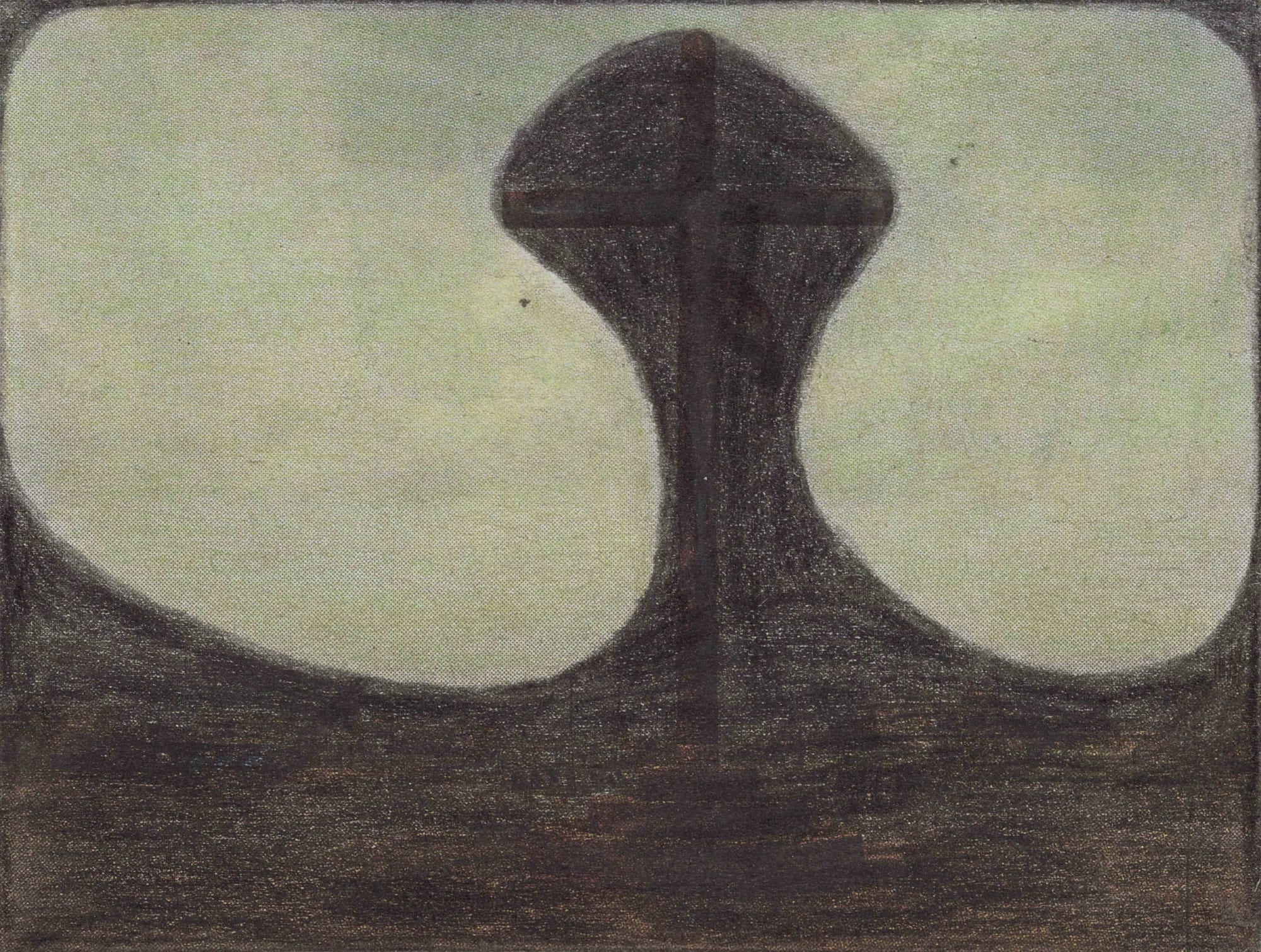 Untitled, 2021 Graphite and colored pencils on newsprint clip mounted on paper 2 1/2 x 3 3/8 in. (6.4 x 8.5 cm.) (LpS 389)