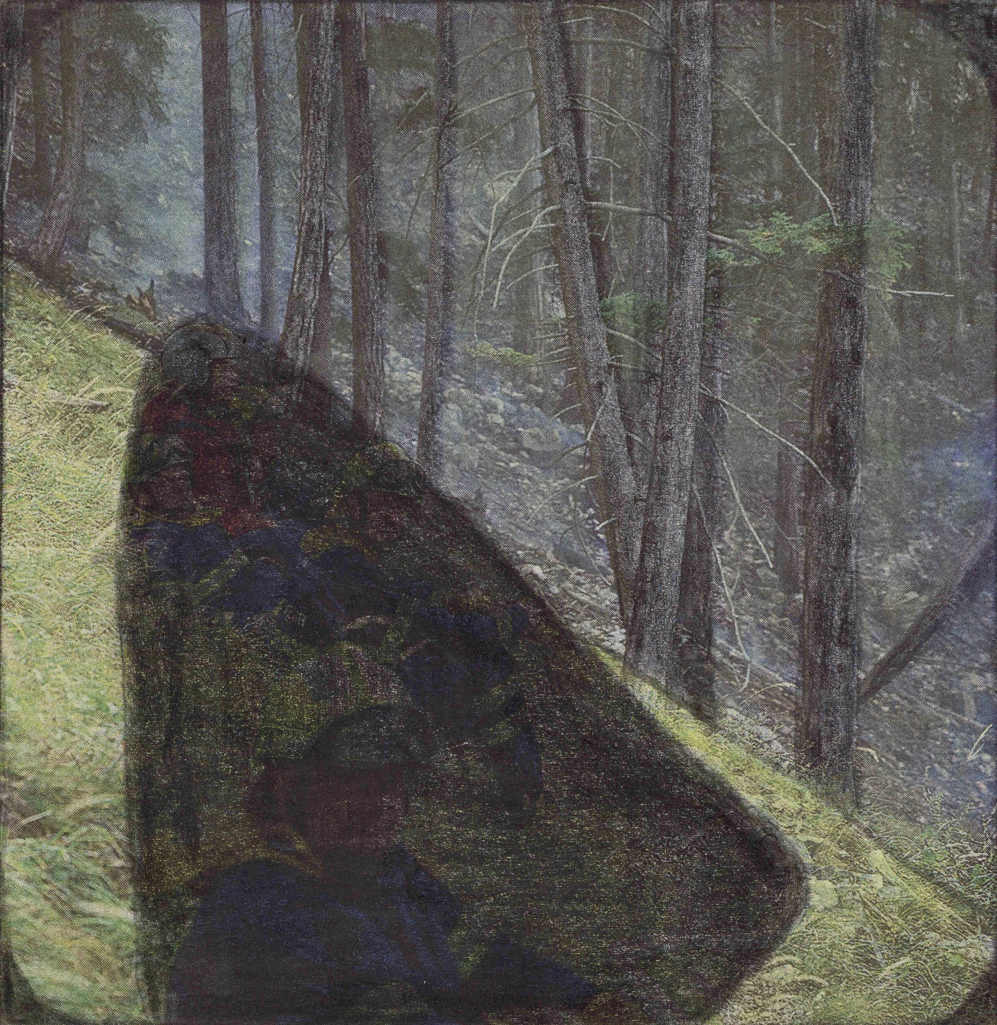 Untitled, 2021 Graphite and colored pencils on newsprint clip mounted on paper 4 3/4 x 4 5/8 in. (12 x 11.8 cm.) (LpS 399)