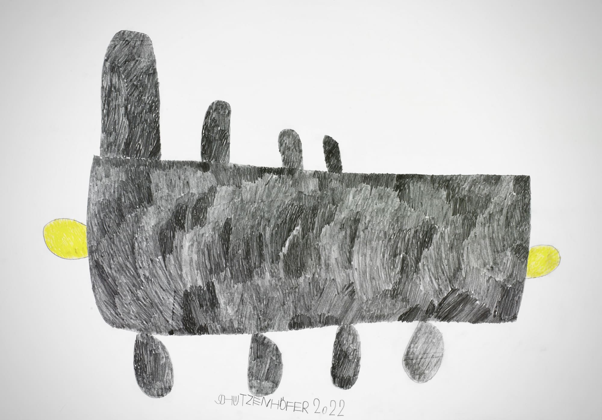 Locomotive, 2022 Graphite and colored pencil on paper 27 1/2 x 39 3/8 in. (70 x 100 cm.) (GSG 127)