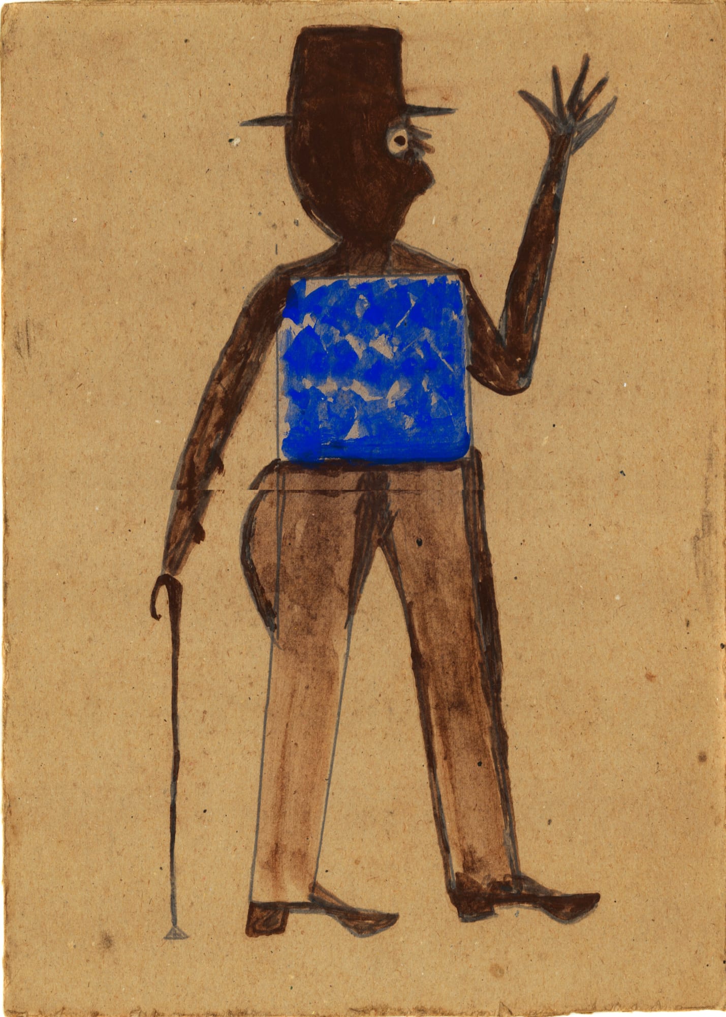 Untitled (Man with Blue Torso), ca. 1939-42 Poster paint and graphite on found cardboard 13 x 9 1/2 in. (33 x 24.1 cm) (BT 43) SOLD