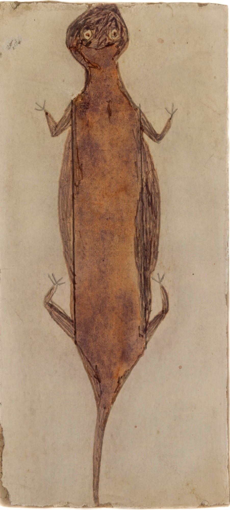 Untitled (Lizard), ca. 1939-42 Poster paint and graphite on cardboard 5 1/2 x 12 in. (14 x 30.5 cm) (BT 57)