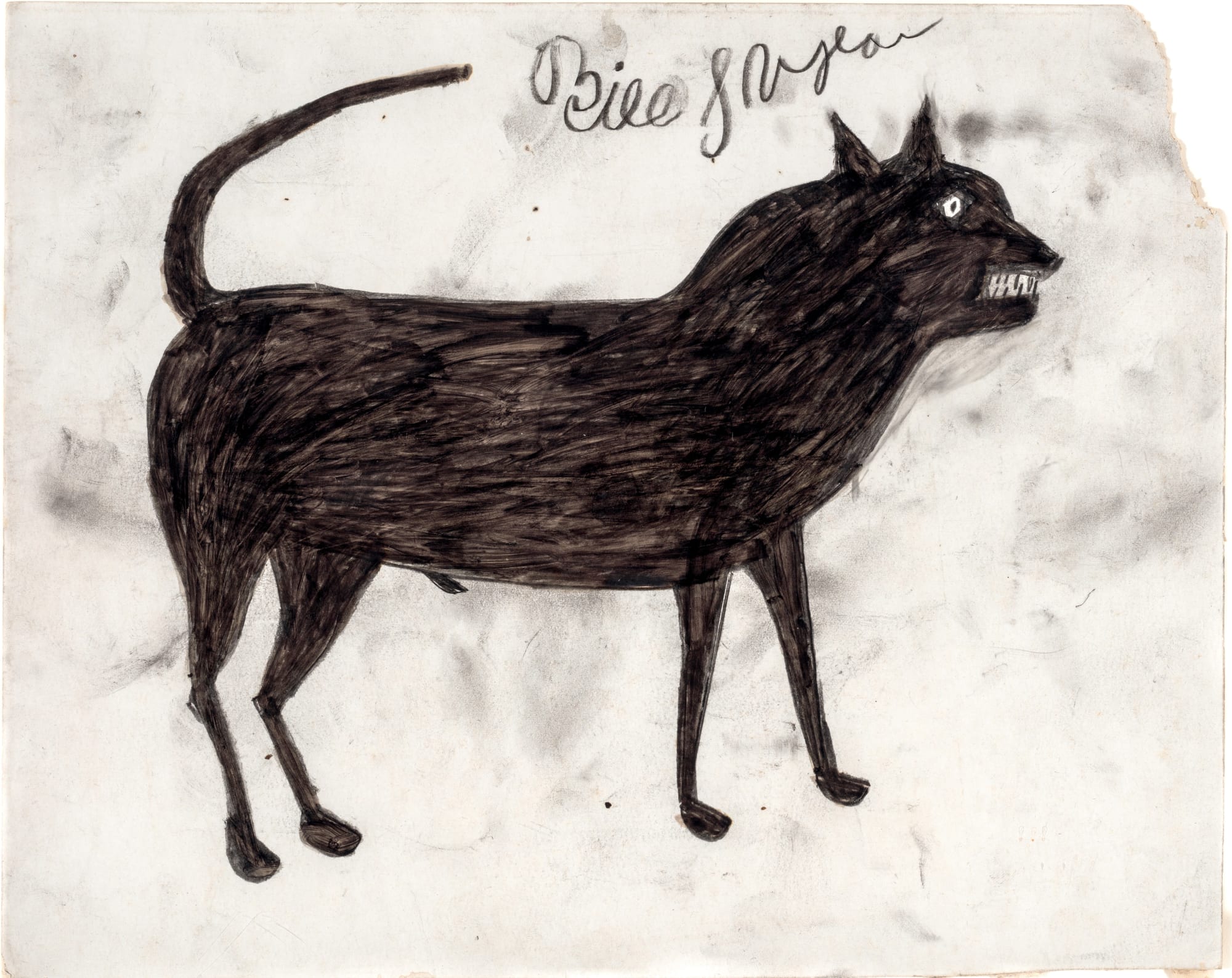 Untitled (Black Dog), ca. 1939-42 Graphite on found cardboard 11 1/4 x 14 in. (28.6 x 35.6 cm) (BT 50) NFS