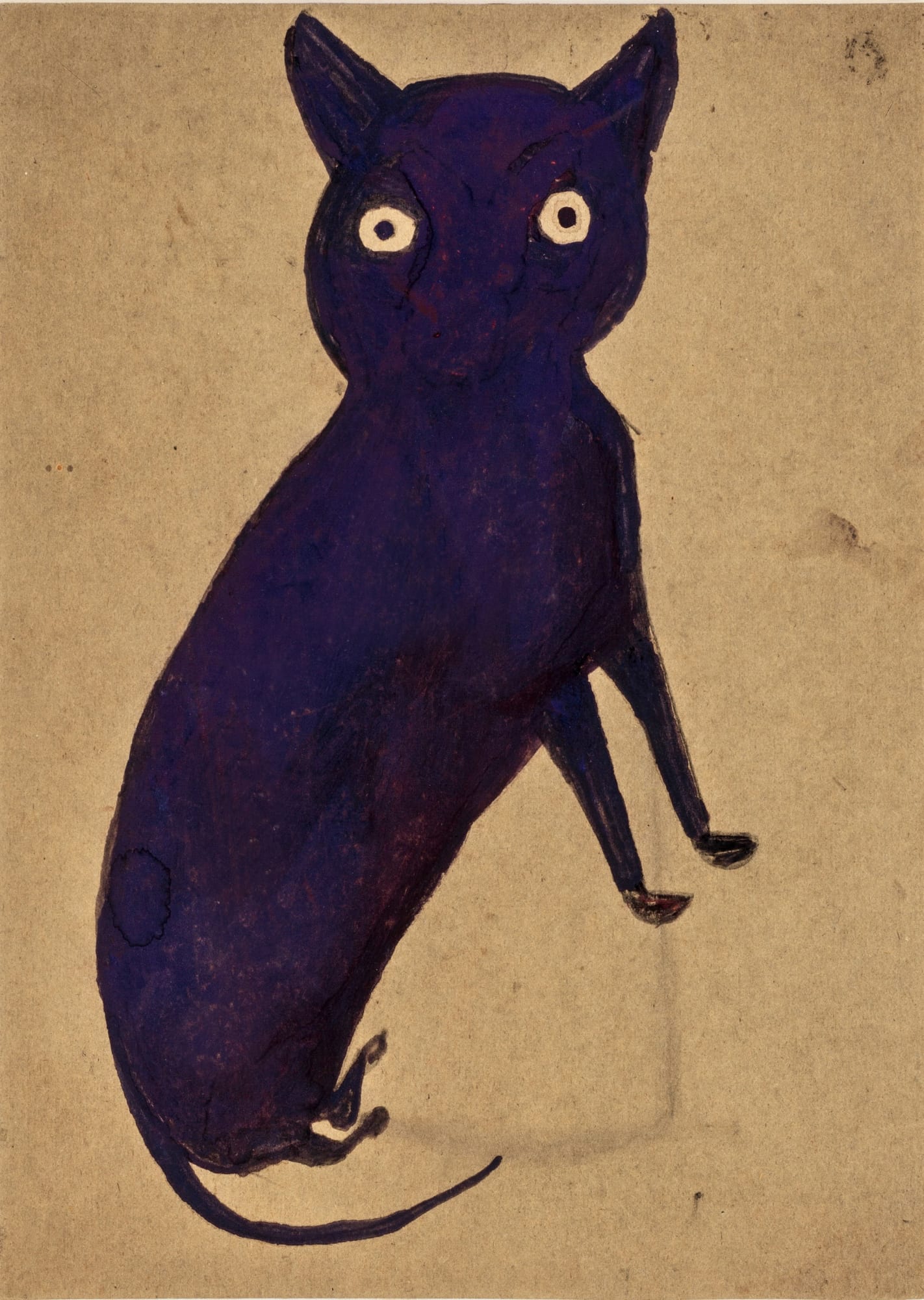 Untitled (Midnight Blue Cat), ca. 1939-42 Poster paint on found cardboard 11 x 8 in. (27.9 x 20.3 cm) (BT 45) SOLD