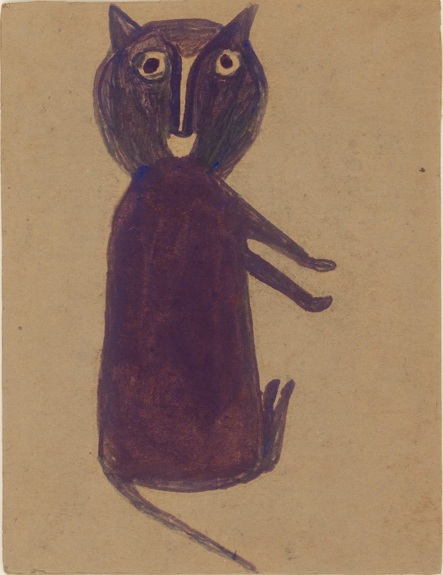 Untitled (Purple Cat), ca. 1939-42 Tempera and graphite on found cardboard 9 3/4 x 7 1/2 in. (24.8 x 19.1 cm) (BT 61) HOLD