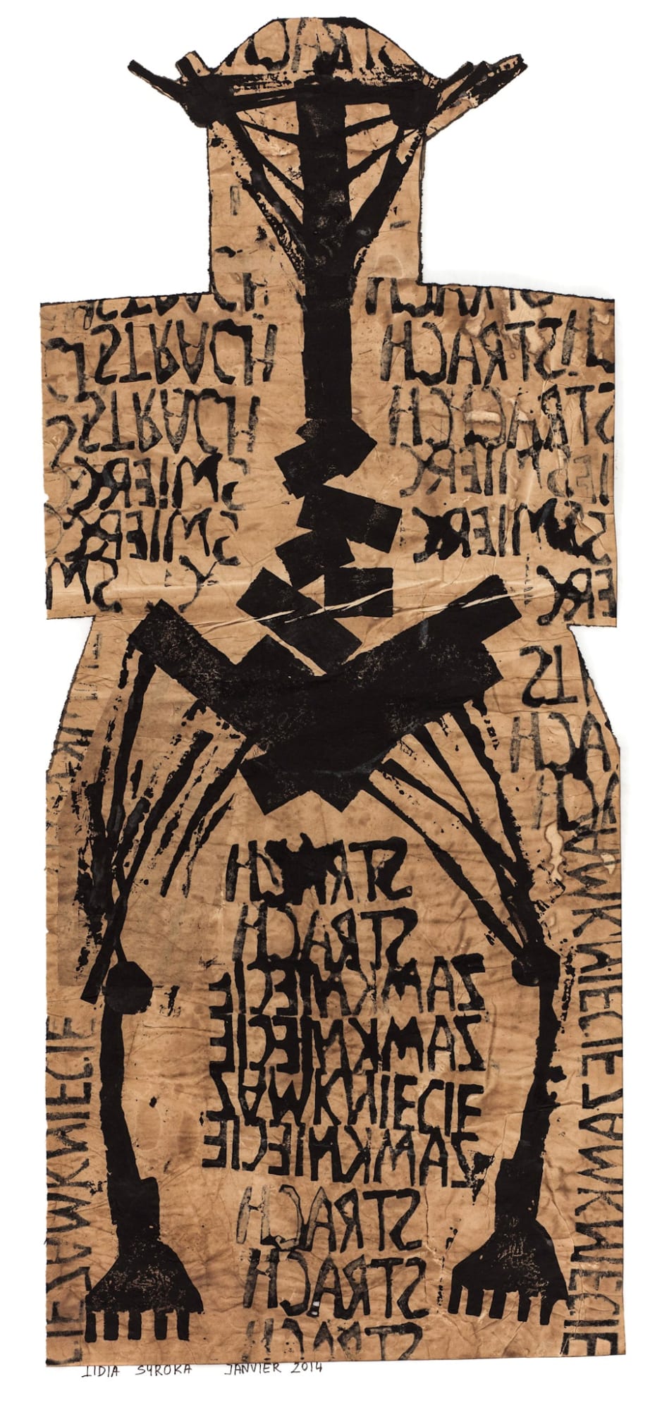 Untitled (Series 6_Stamp Drawings), 2014 Drawing made with stamps on paper 49 x 23 in (124.5 x 58.4 cm) (LSy 21)