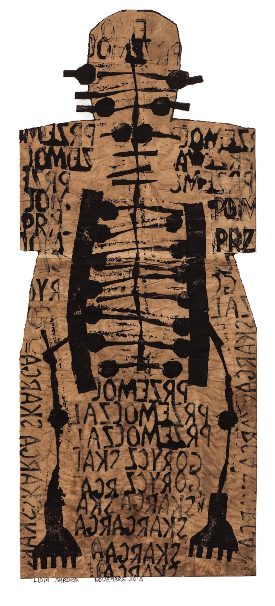 Untitled (Series 6_Stamp Drawings), 2014 Drawing made with stamps 49 x 23 in (124.5 x 58.4 cm) (LSy 5)