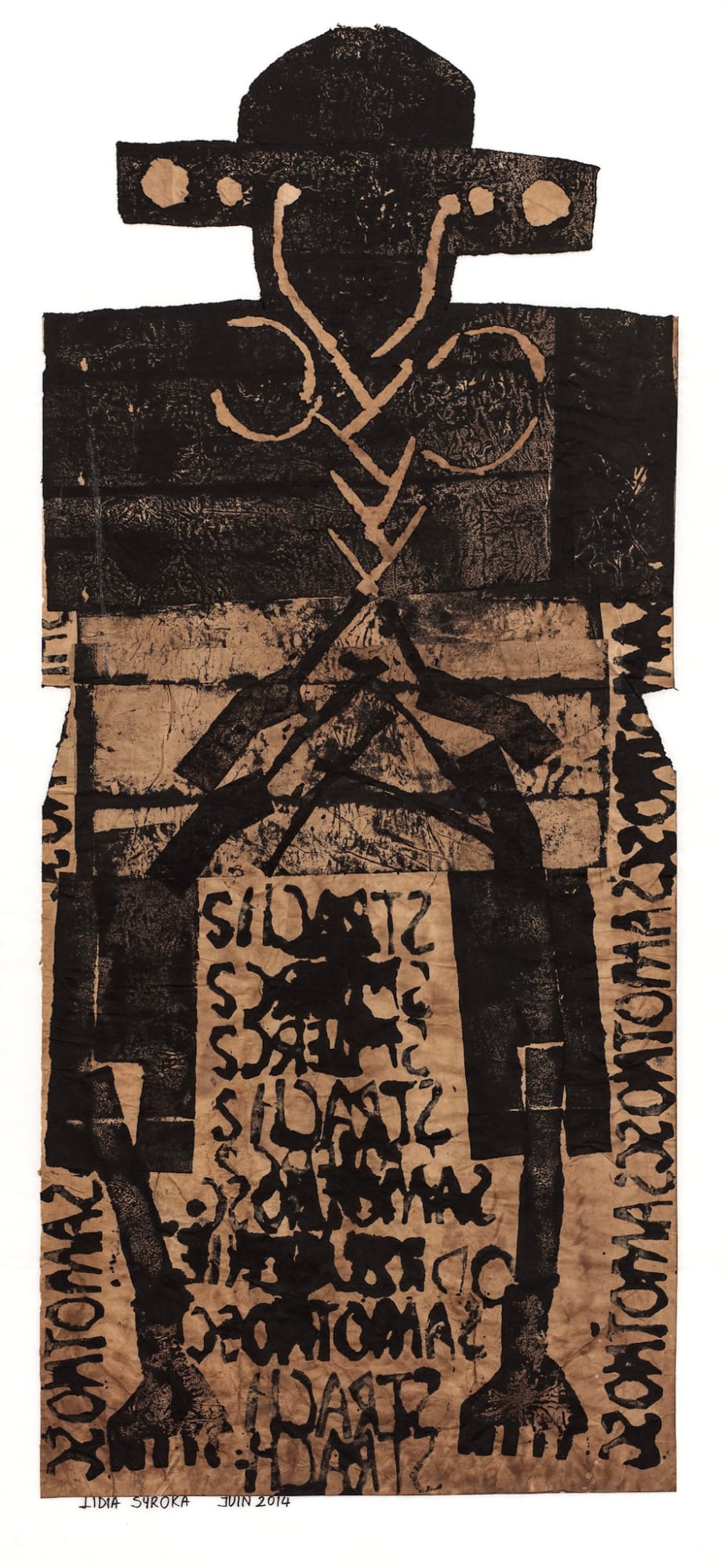 Untitled (Series 6_Stamp Drawings), 2014 Drawing made with stamps on paper 49 x 23 in (124.5 x 58.4 cm) (LSy 6)