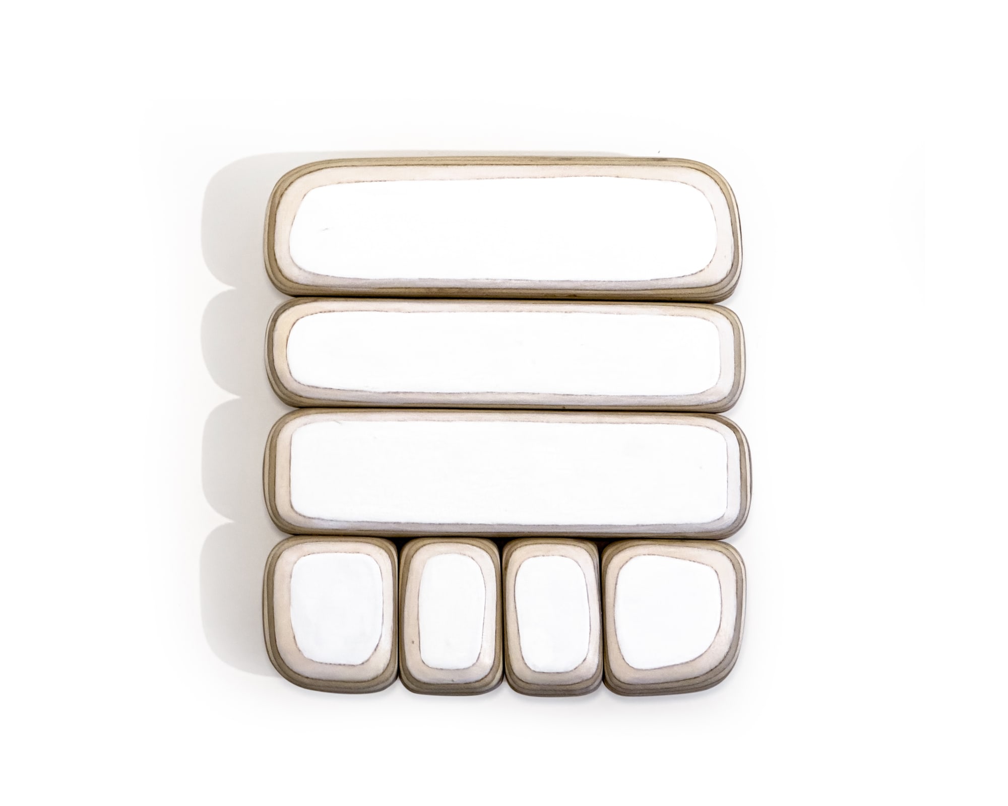 Untitled, 2022 Carved wood, paper, and acrylic 10 1/2 x 9 1/2 x 2 in. (26.7 x 24.1 x 5.1 cm.) (KBB 26)