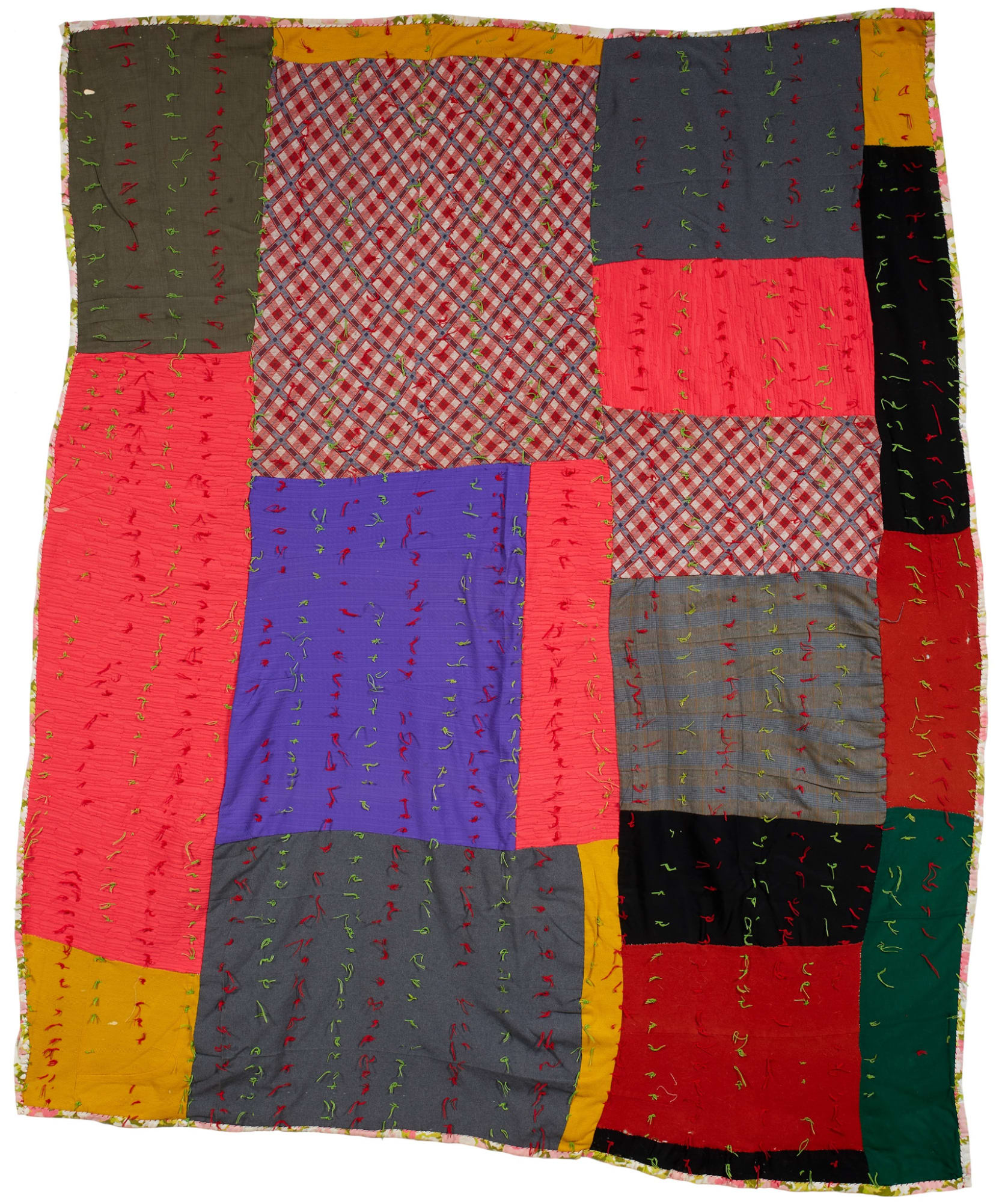 Southern Tack Quilt (Possibly African American), ca. 1950 Pieced fabrics 80 x 60 in. (203.2 x 152.4 cm) (ArU 333)