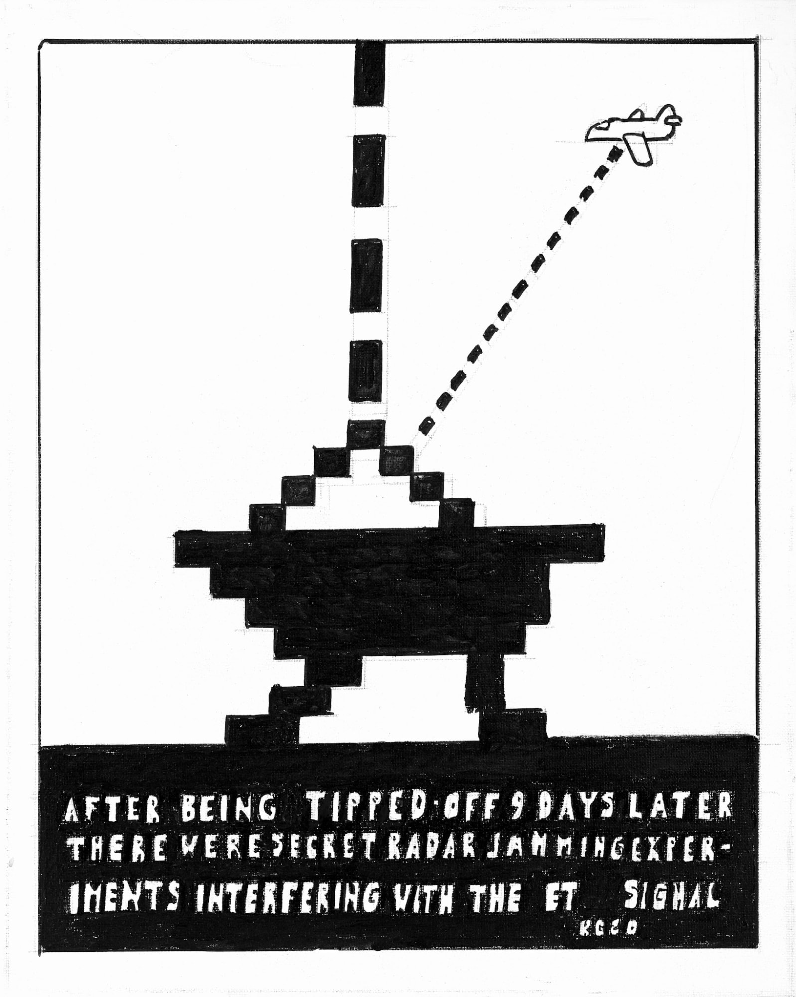 Untitled (Secret radar jamming experiments), 2020 Acrylic on canvas 20 x 16 in. (50.8 x 40.6 cm) (KG 541)