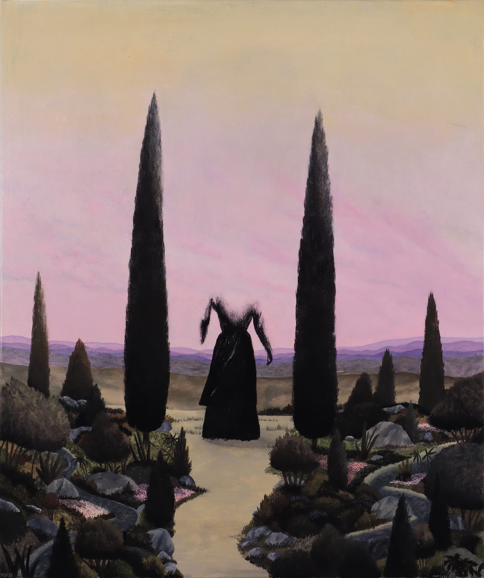 Disintegration, 2022 Gouache and acrylic on canvas 24 x 20 in. (61 x 50.8 cm) (Hyd 6) SOLD