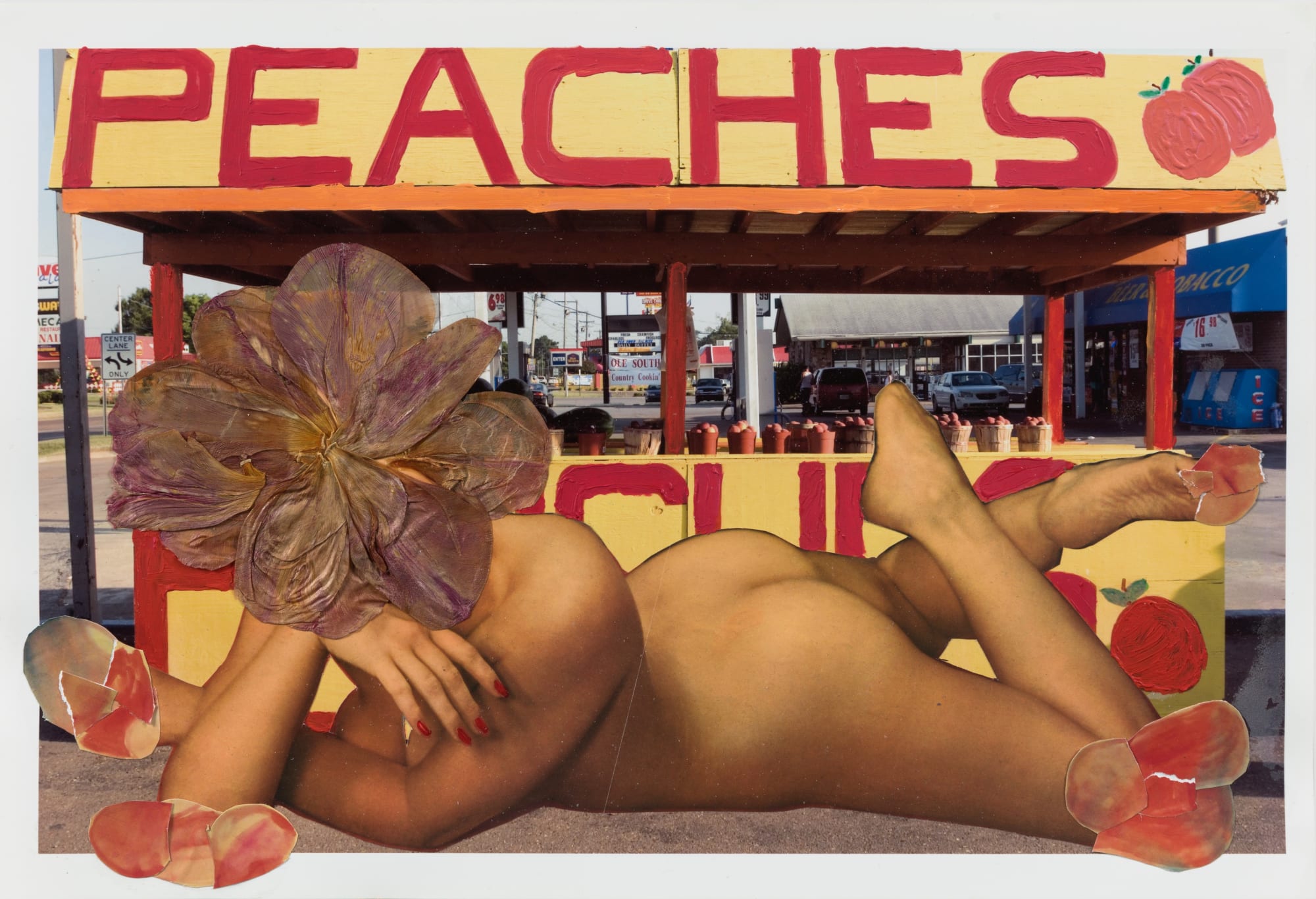 Abigail Frankfurt Farmers Market, 2018 Gouache, acrylic paint, pressed and dried flower petals 13 x 19 in. (33 x 48.3 cm) (ABF 21)