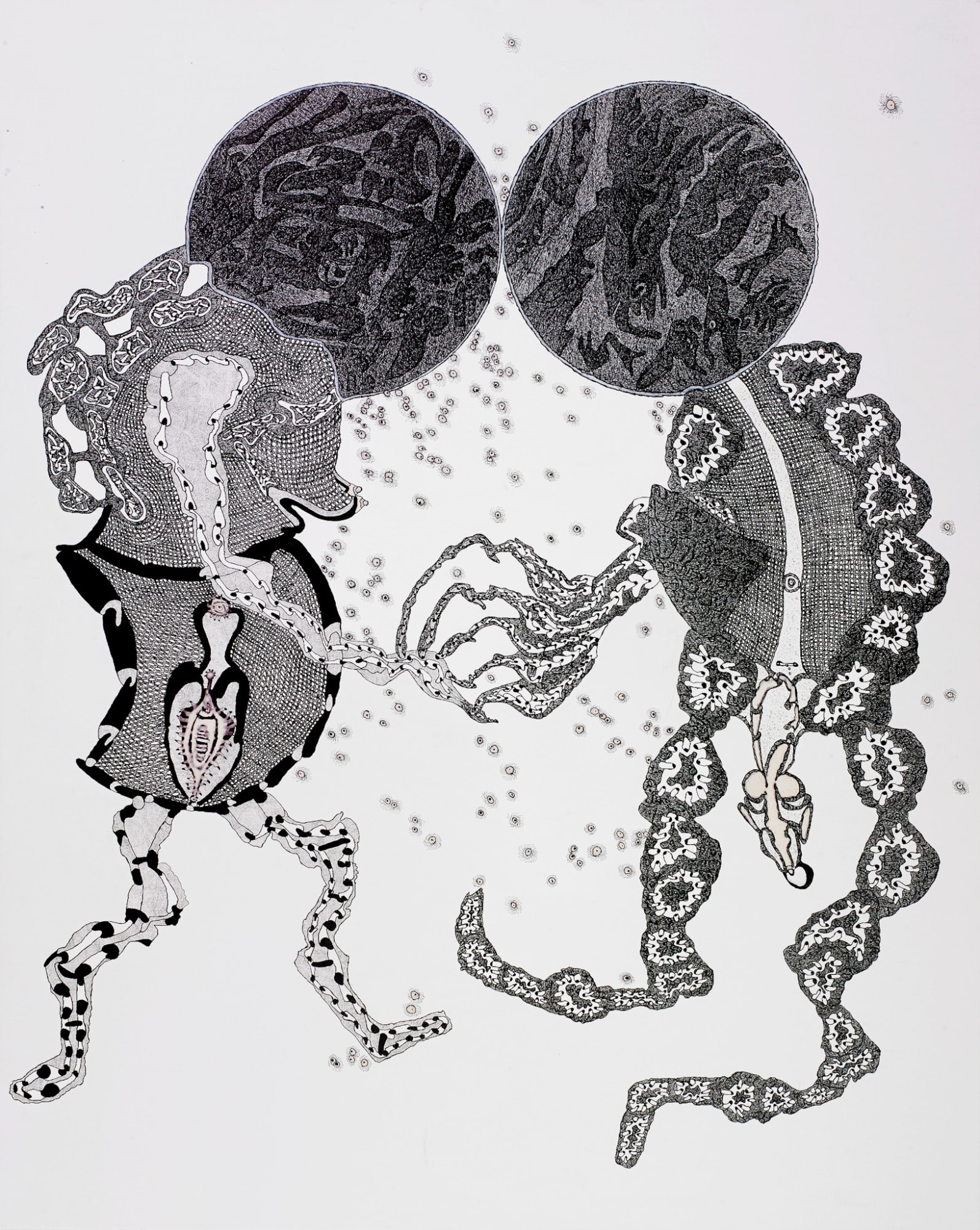 Alfred Neumayr Eva and Adam, 2018 India ink on canvas 59 x 47.3 in. (150 x 120 cm) (AN1 18)