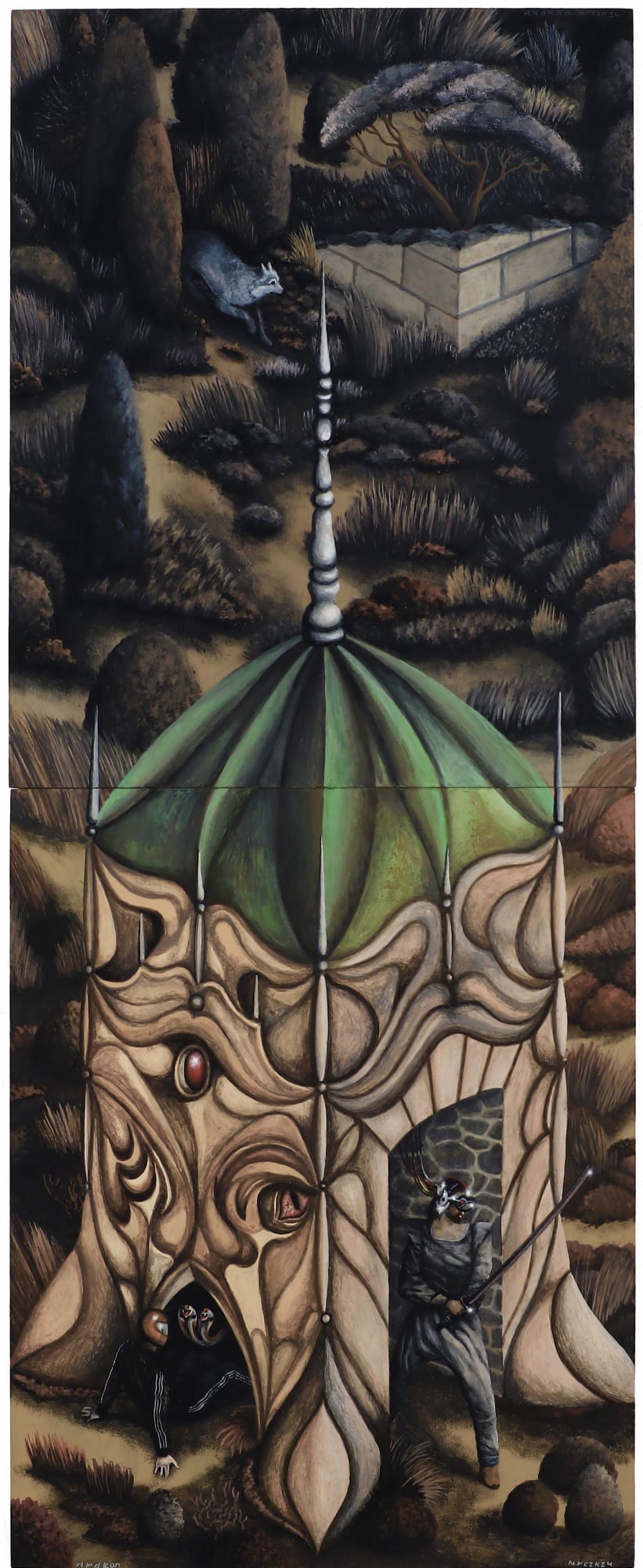 VR Mission Work in two parts (total dimensions): 20 x 8 x 2 in. (50.8 x 20.3 x 5.1 cm) (Hyd 48)